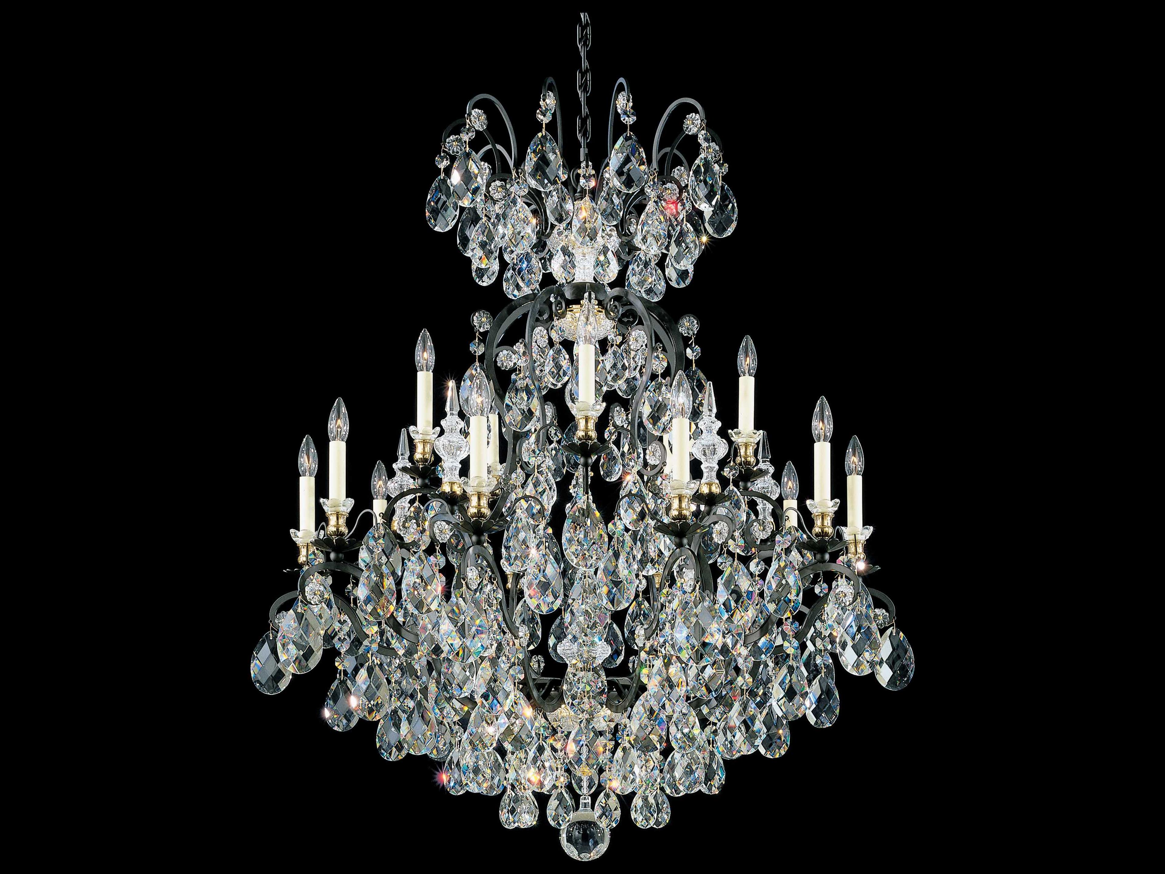 Schonbek 16-Light6-Light Black Crystal Candelabra Chandelier