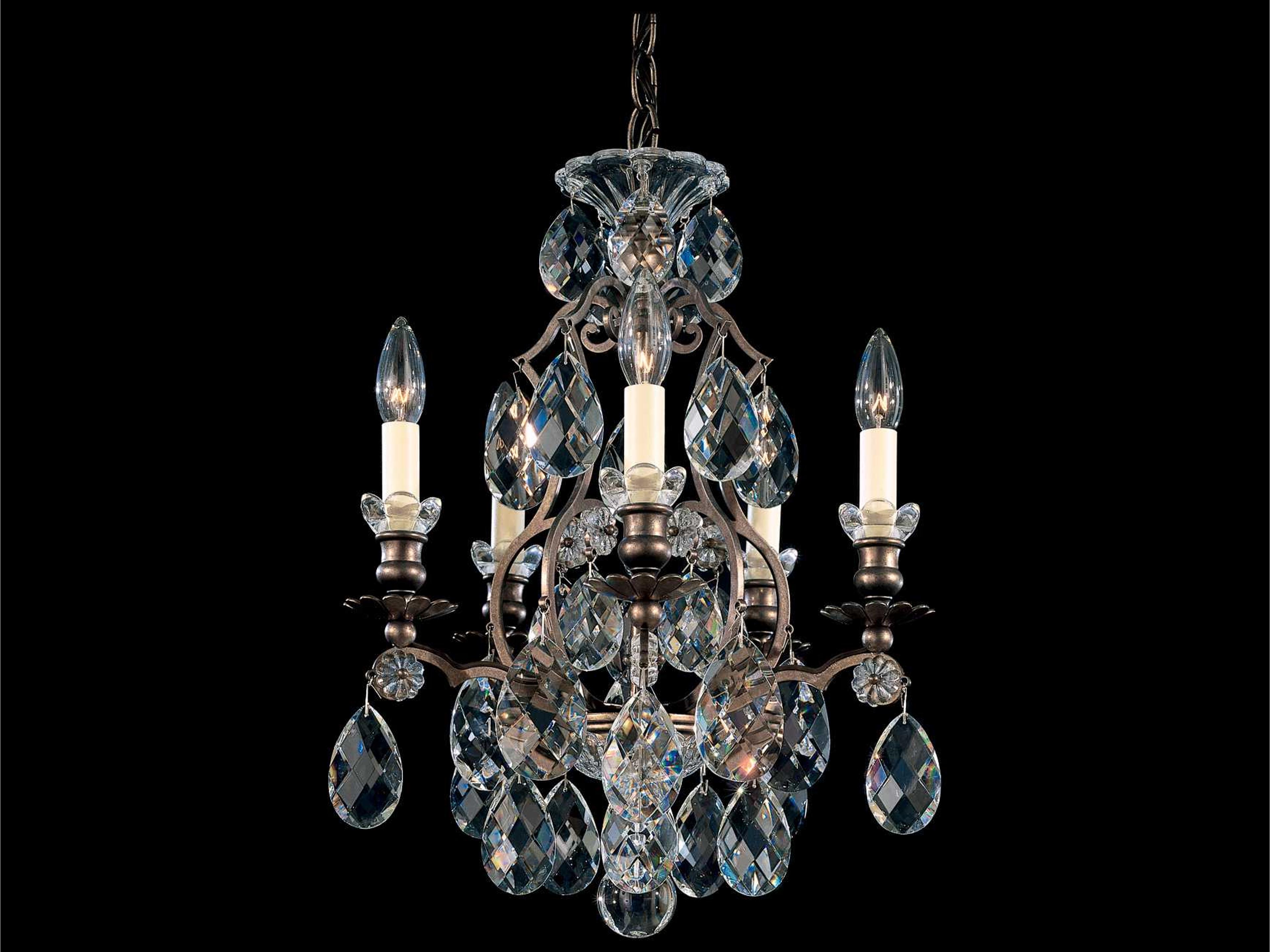 Schonbek Renaissance 5-Light Bronze Crystal Candelabra Chandelier