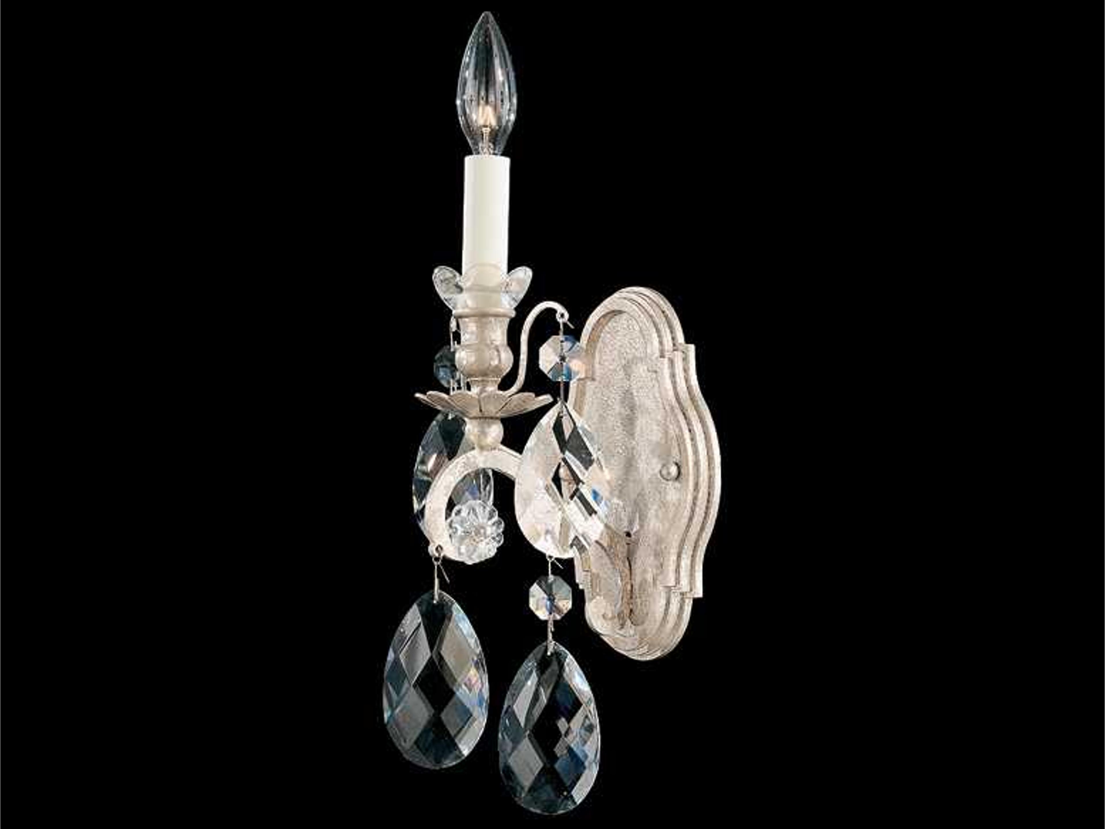 Renaissance 1-Light Silver Crystal Wall Sconce