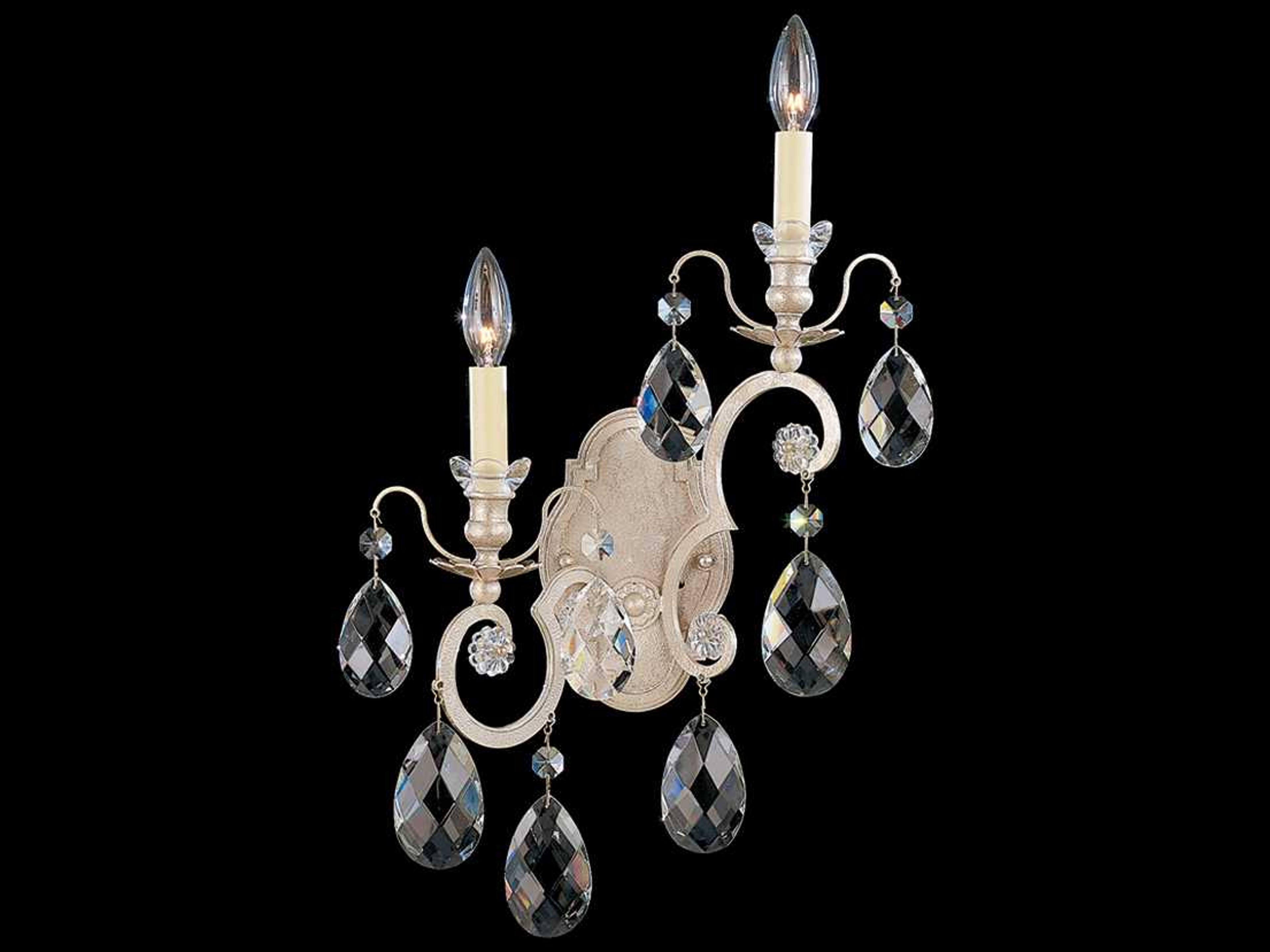 Renaissance 2-Light Silver Crystal Wall Sconce
