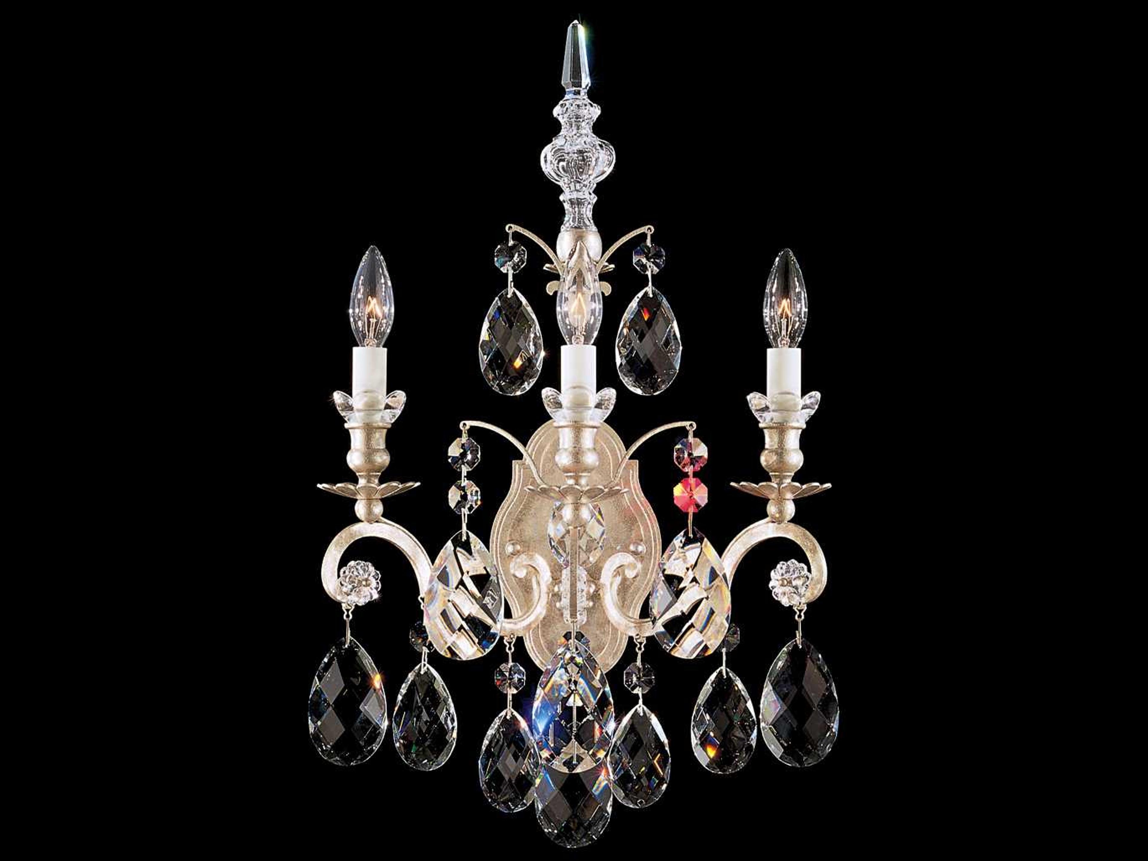 Renaissance 3-Light Gold Crystal Wall Sconce