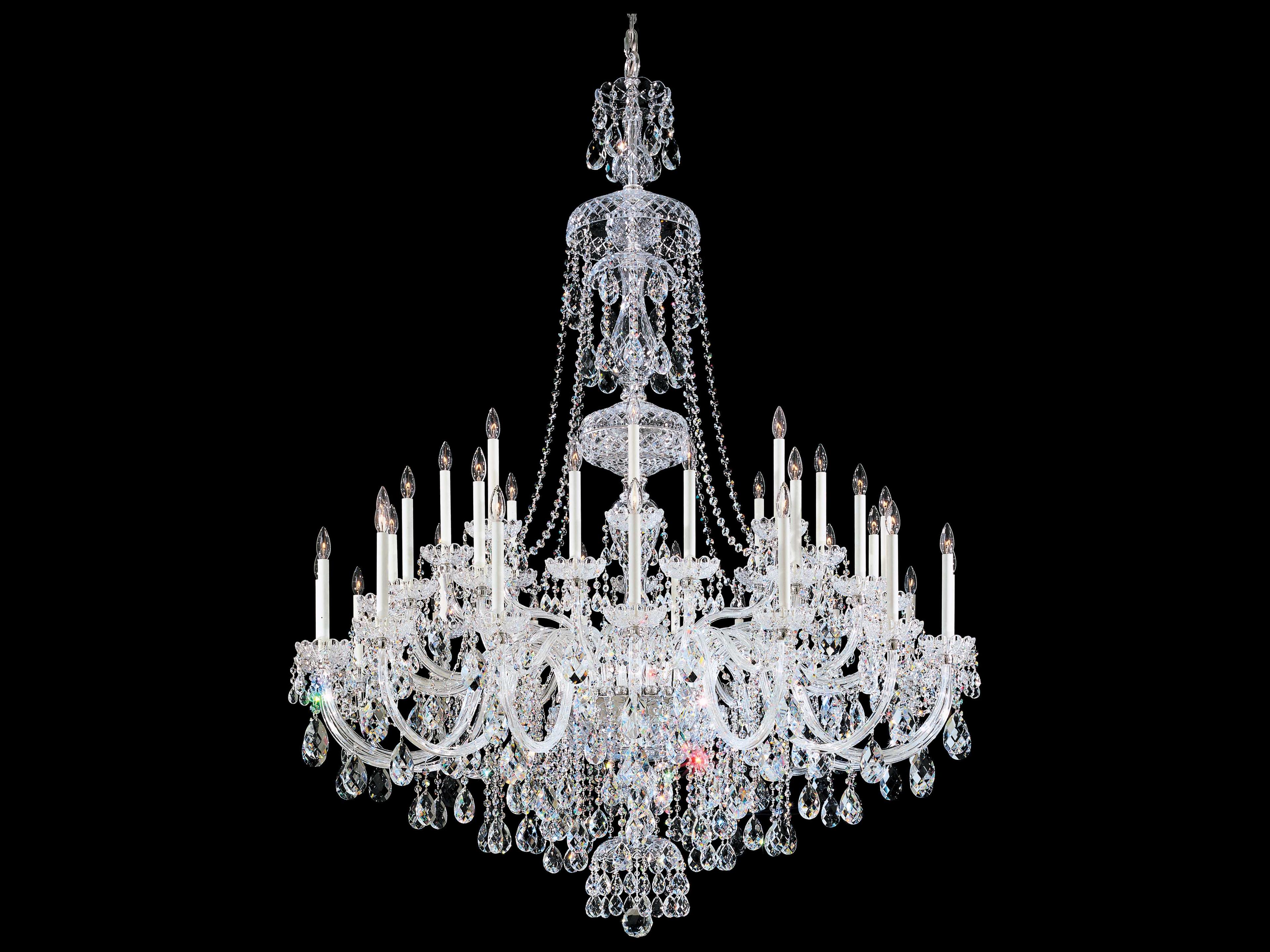 Sterling 45-Light Silver Crystal Candelabra Chandelier