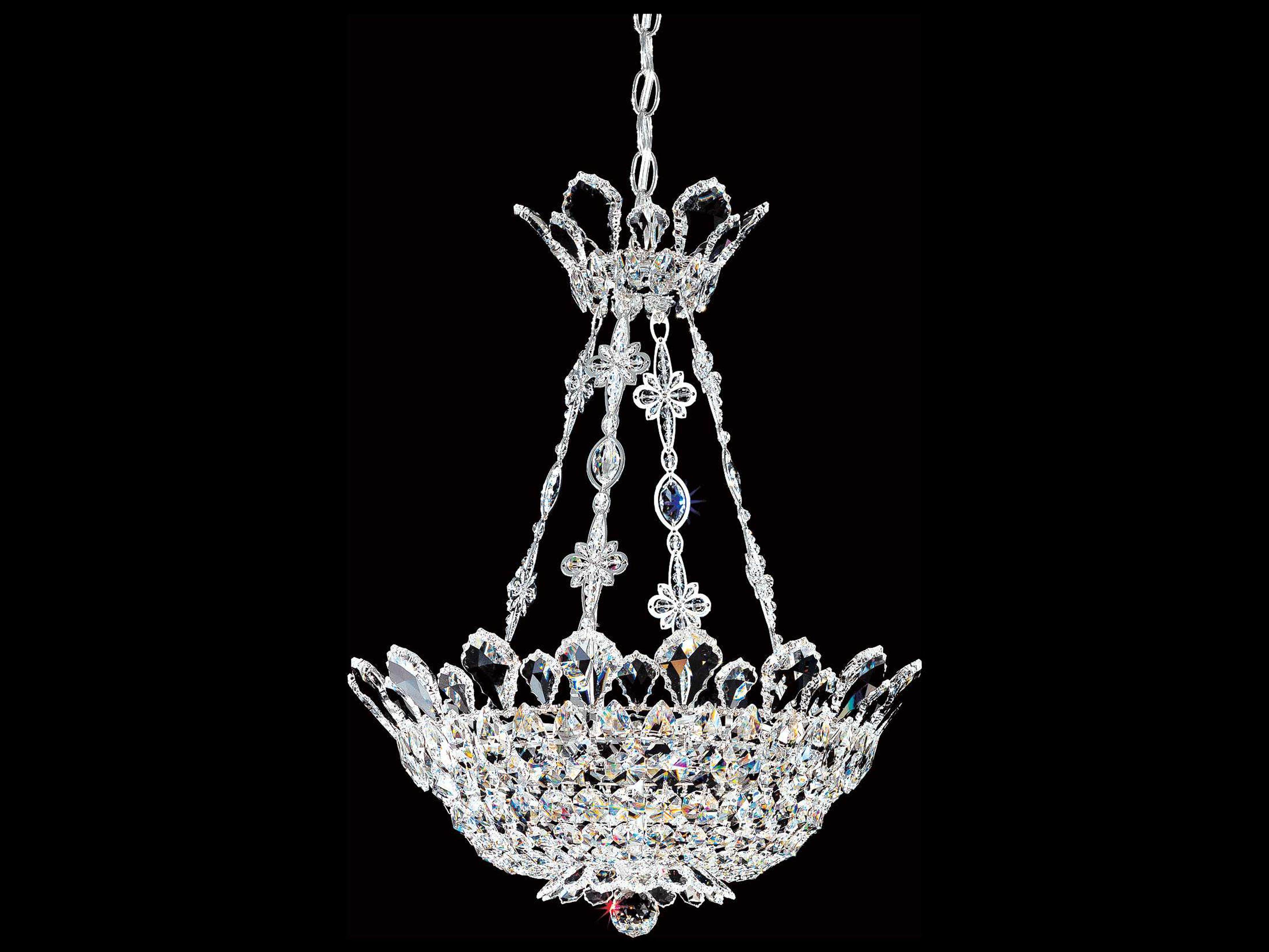 Trilliane 8-Light Silver Crystal Bowl Pendant