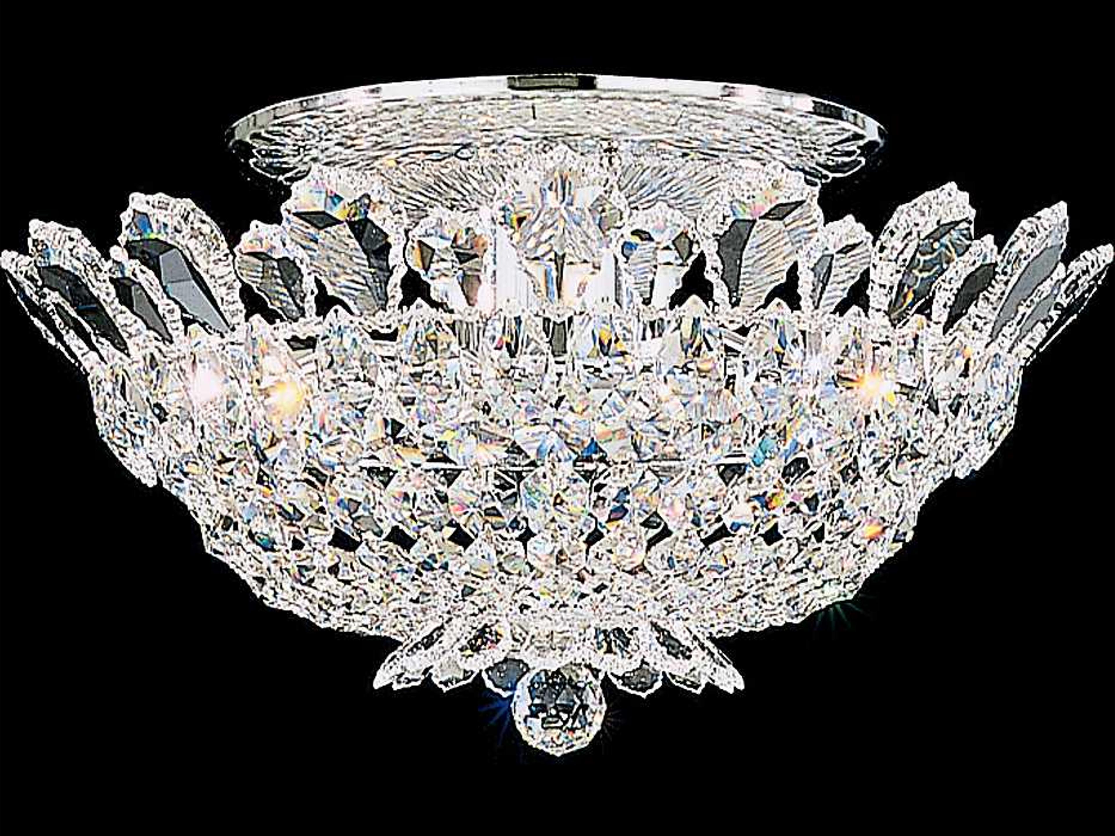 Trilliane 8-Light Silver Crystal Bowl Flush Mount