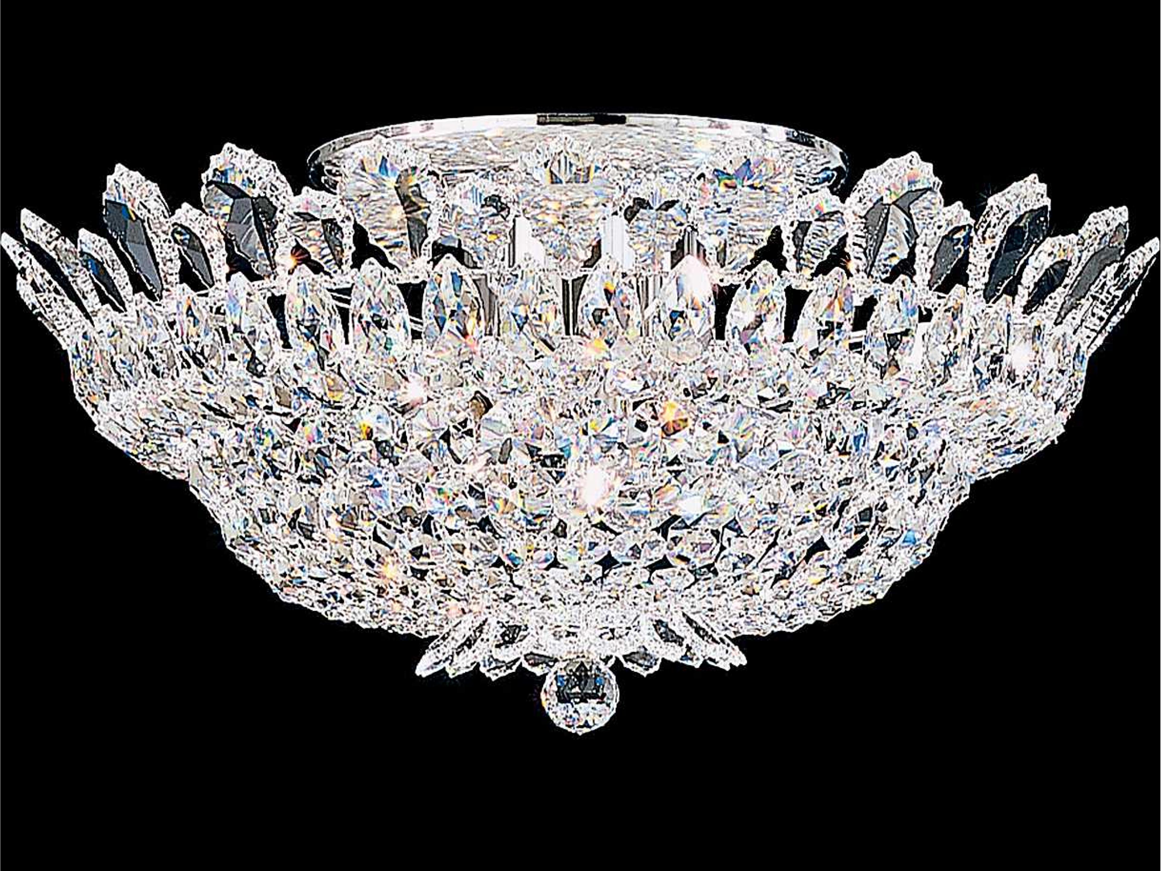 Trilliane 10-Light Silver Crystal Bowl Flush Mount