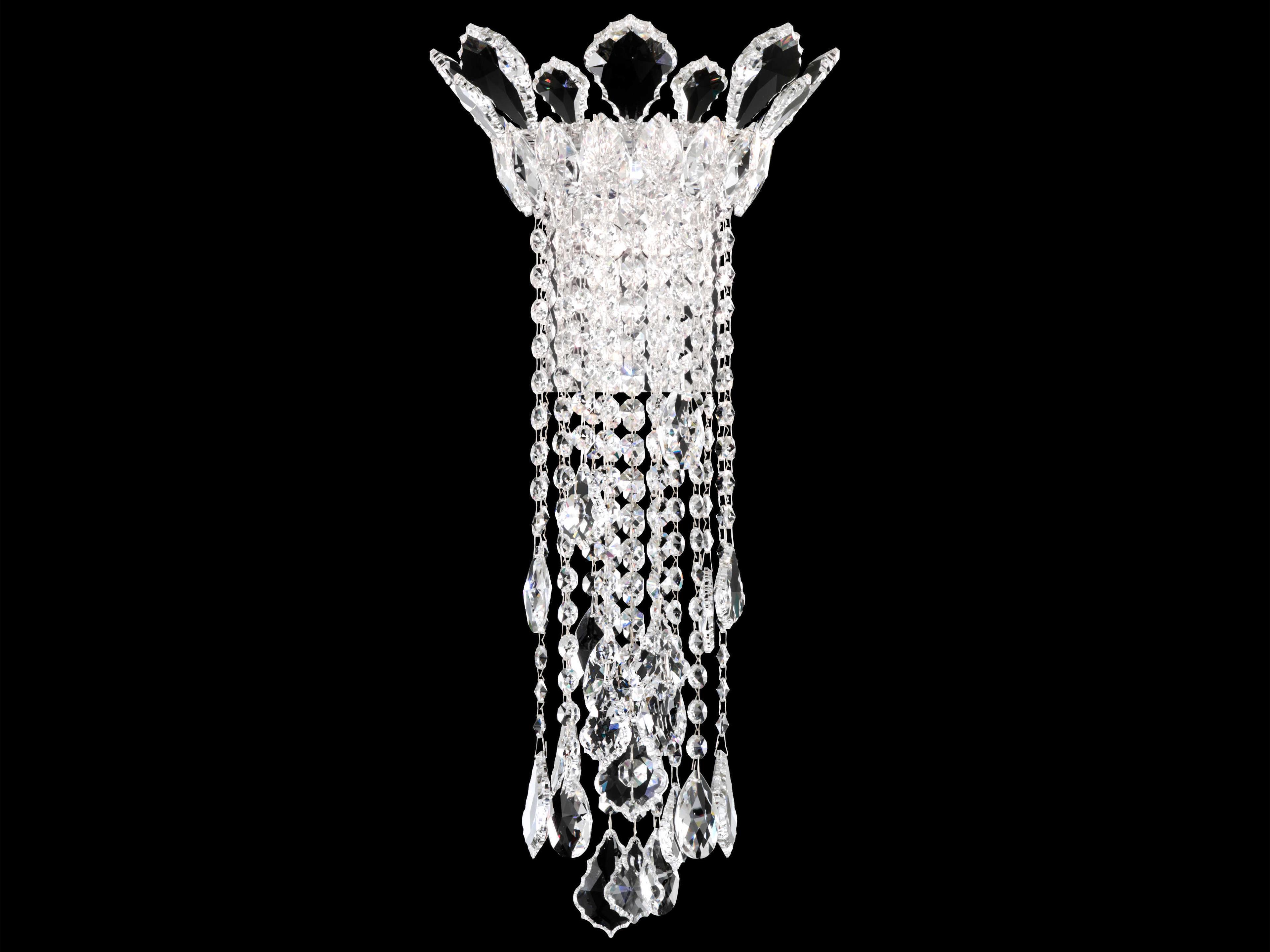 Trilliane Strands 2-Light Stainless Steel Crystal Wall Sconce