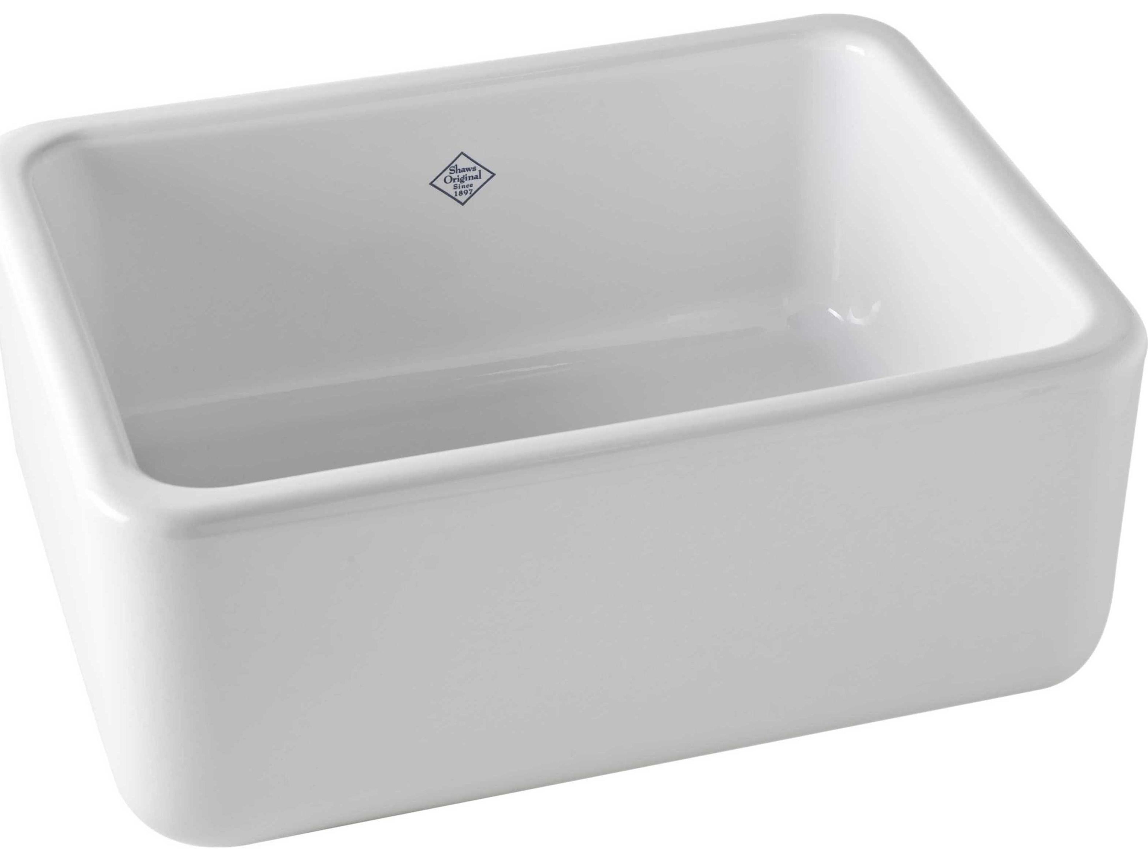 White 24" Rectangular Original Lancaster Single Bowl Farmhouse Kitchen Sink