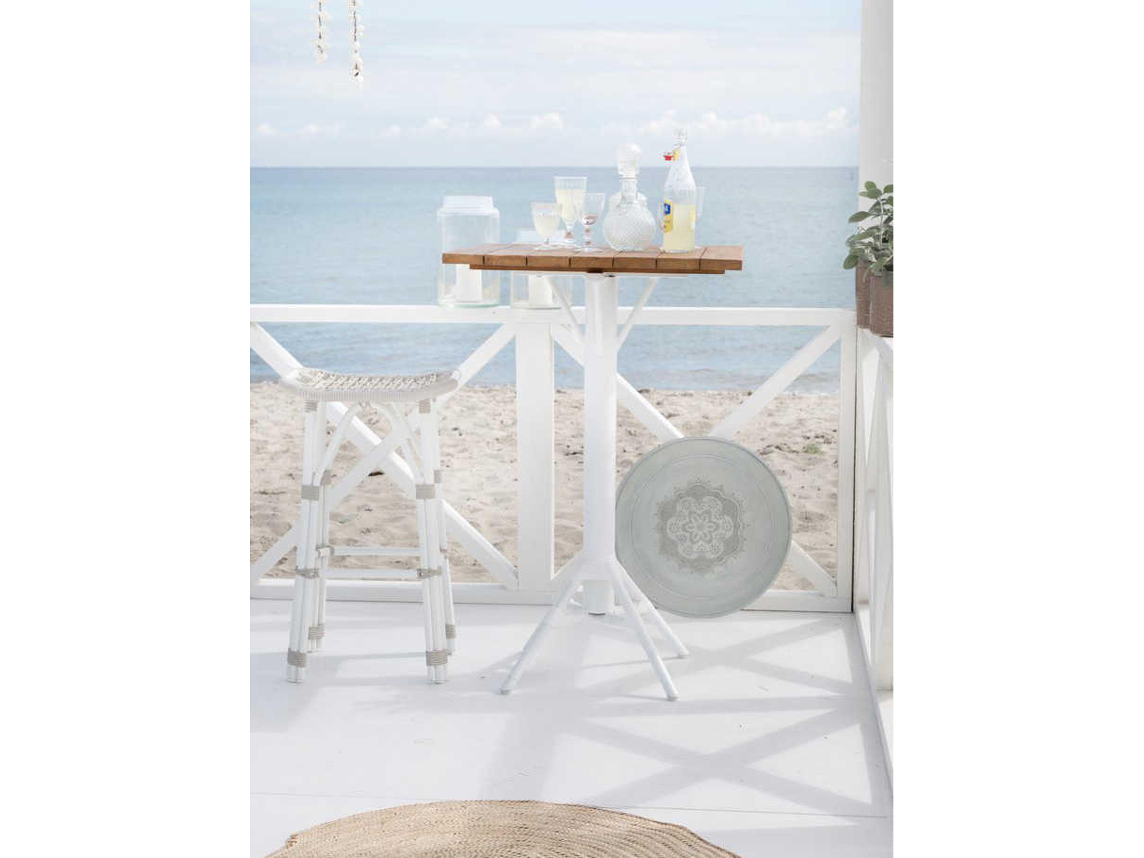 Sika Design Exterior Aluminum Dove White Salsa Patio Bar Stool