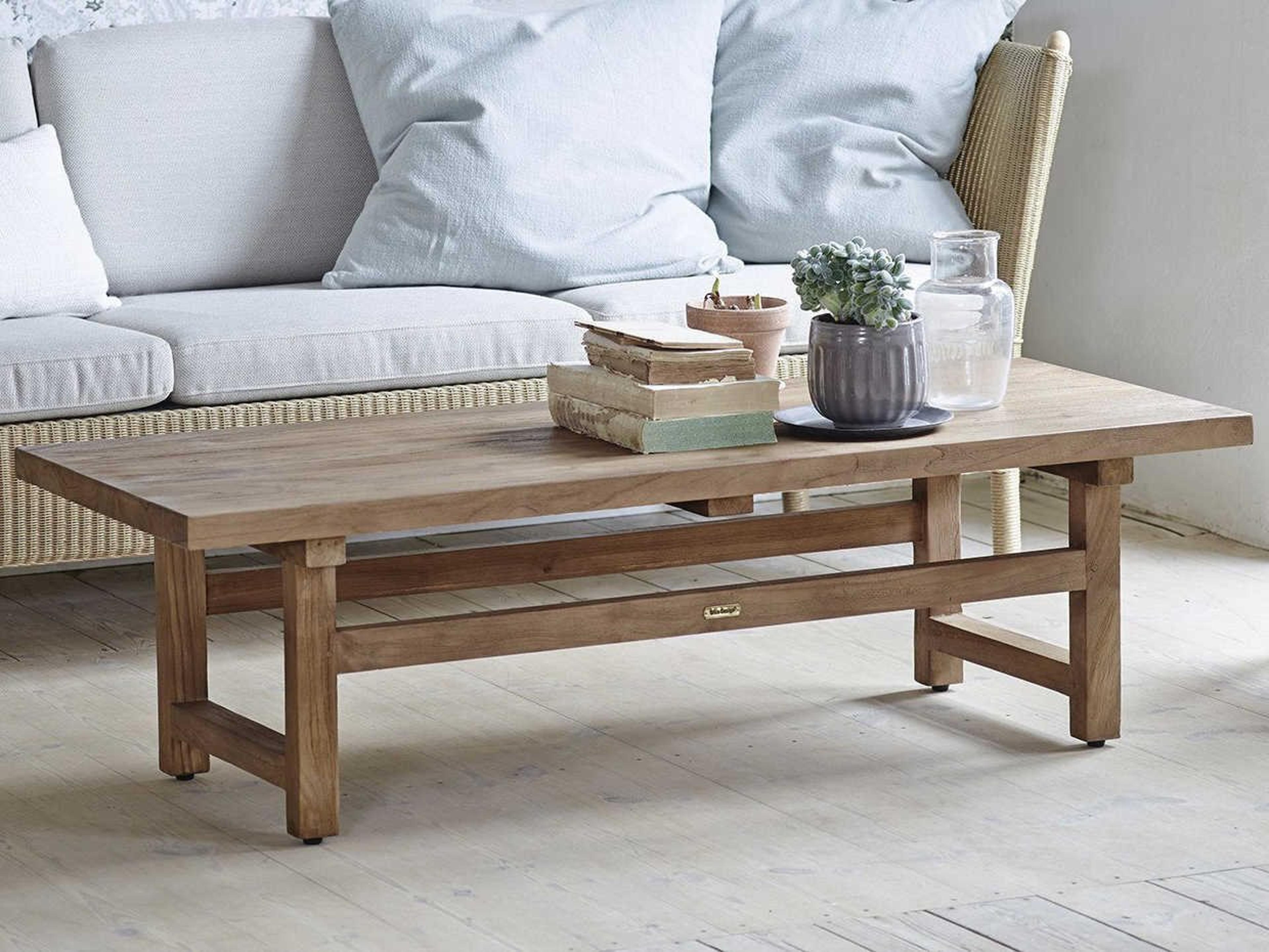 Sika Indoor Teak Rectangular Wood Coffee Table