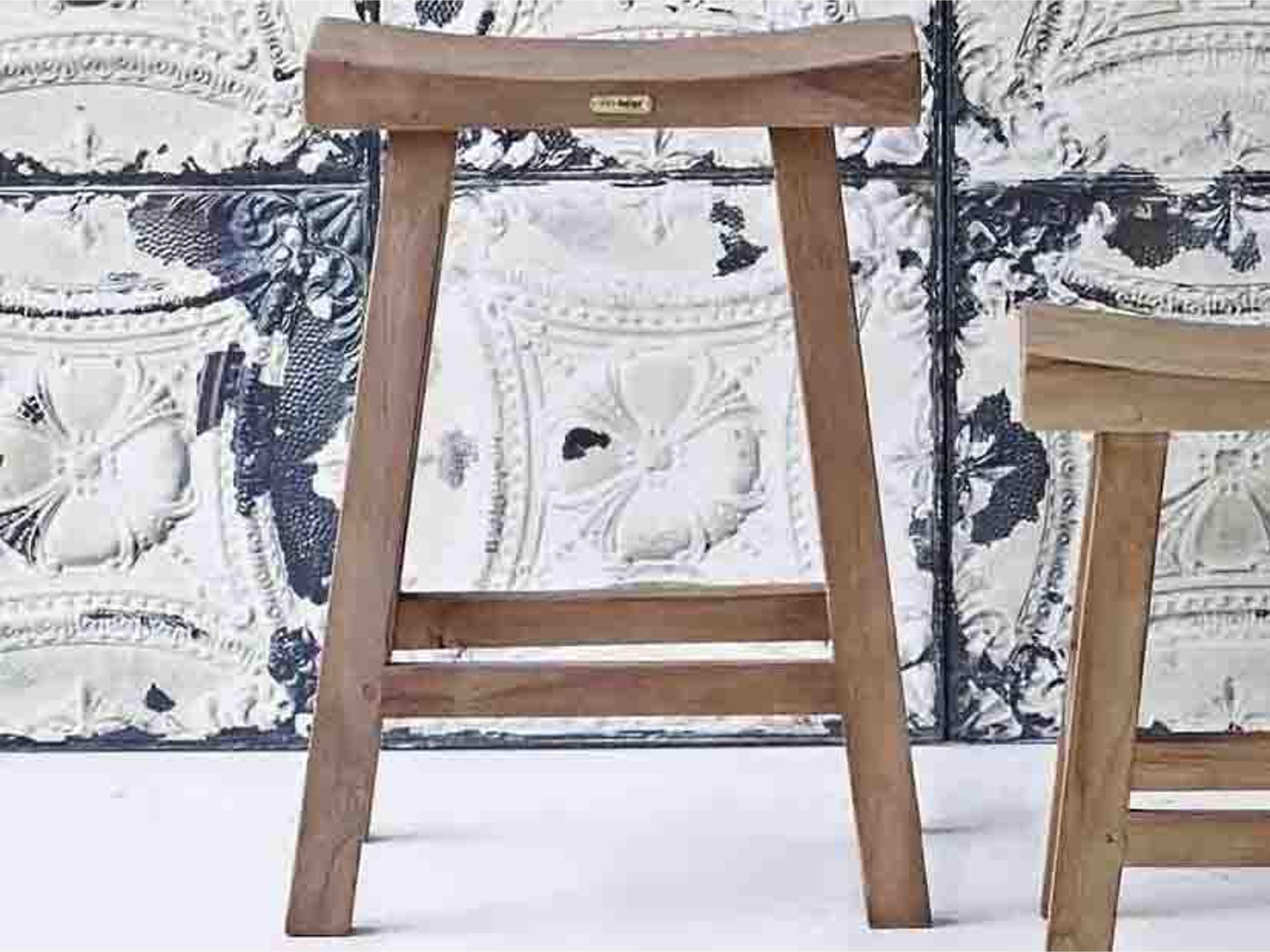 Sika Indoor Teak Wood Counter Stool