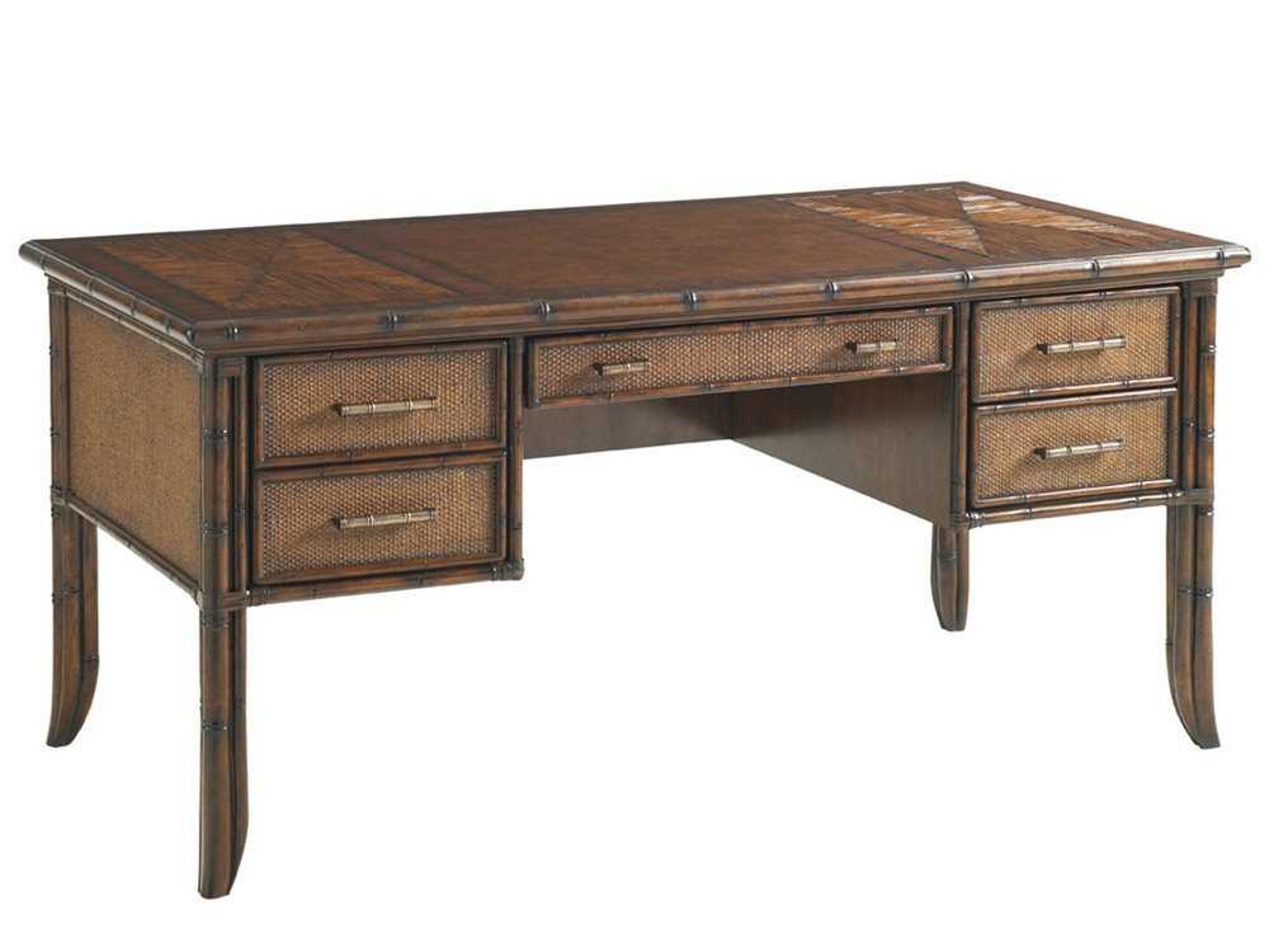 Bal Harbor Brown Rattan Secretary Desk