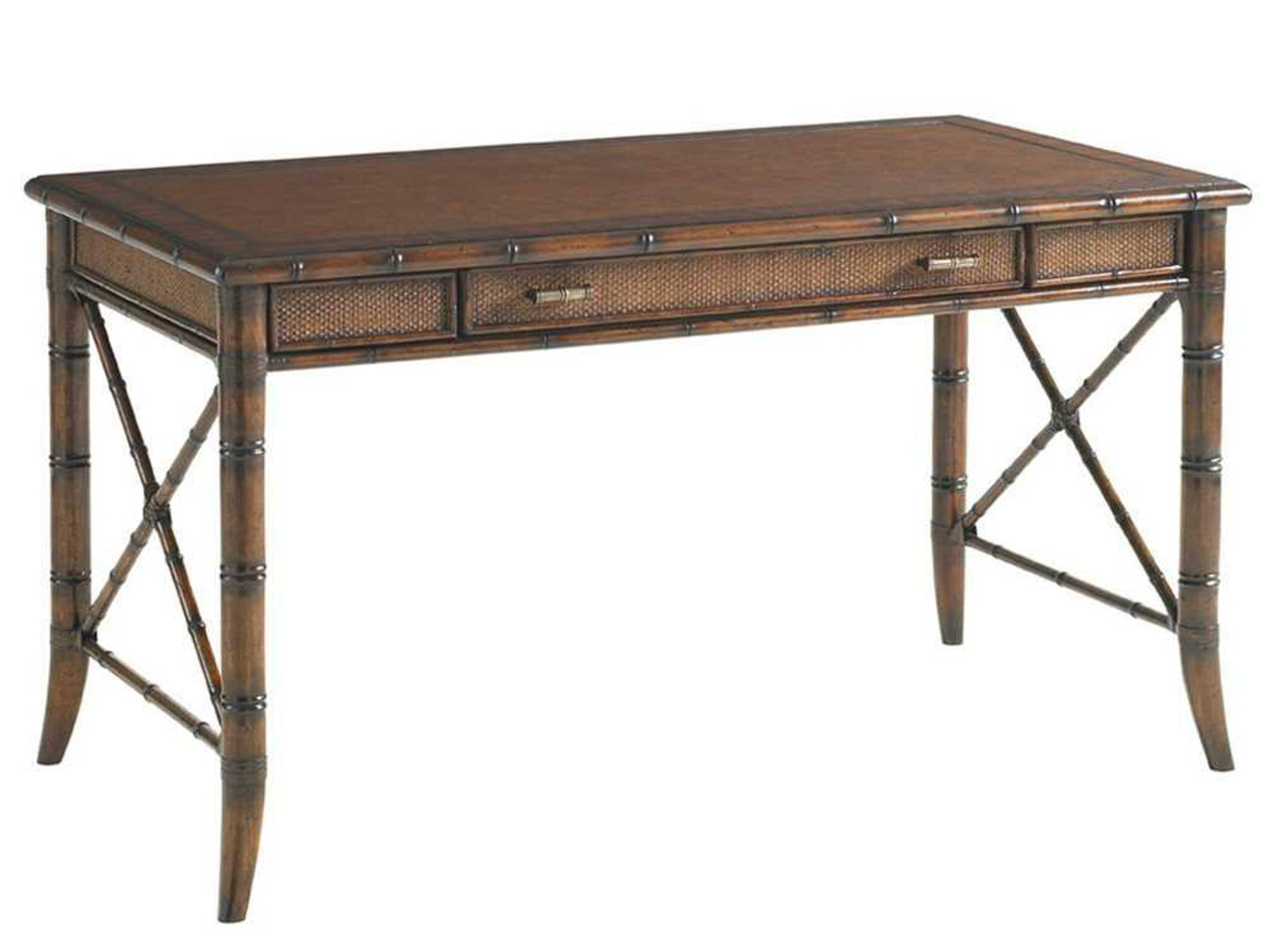 Bal Harbor Brown Rattan Secretary Desk