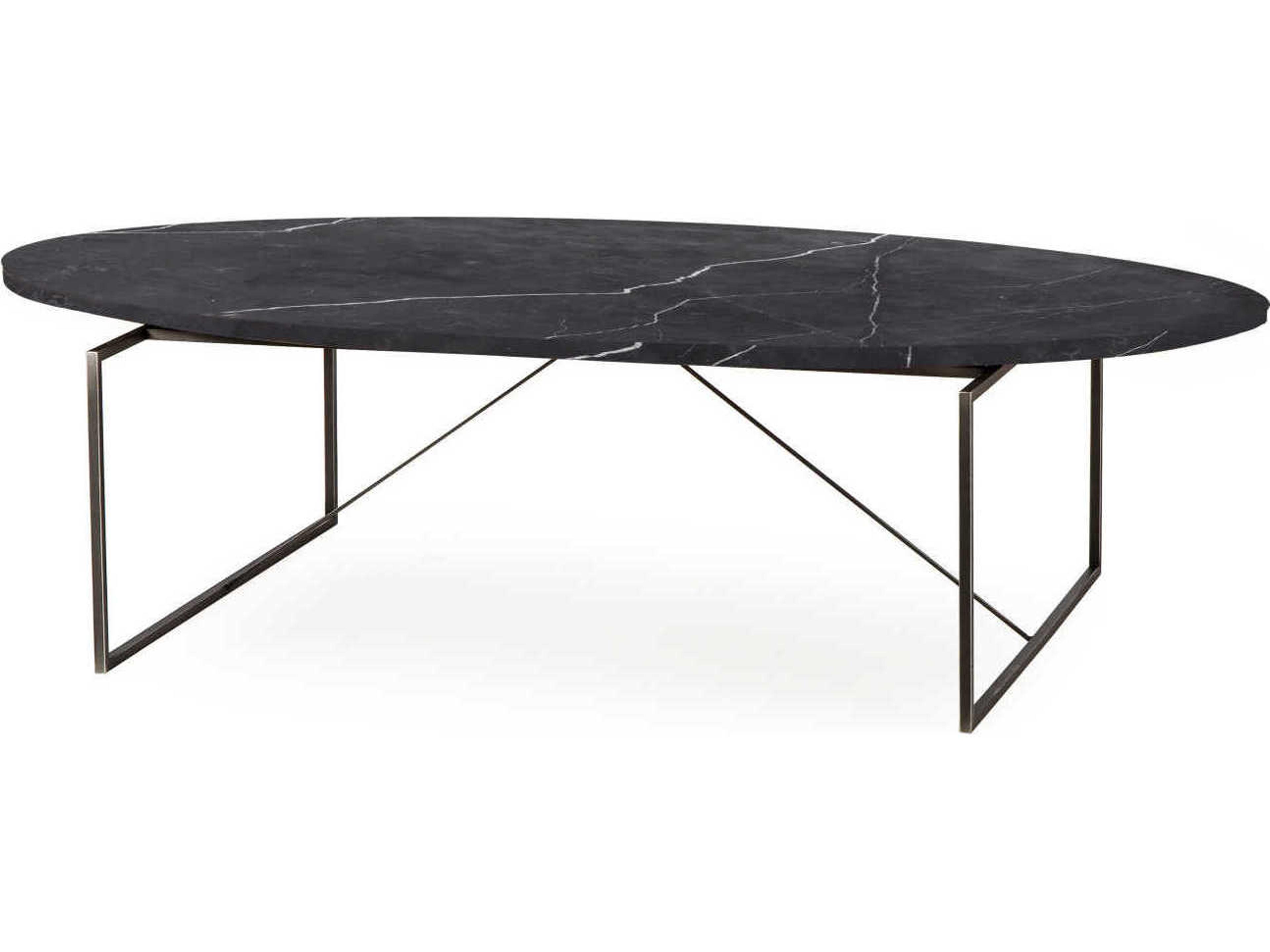 Georgina Oval Black Marble Coffee Table