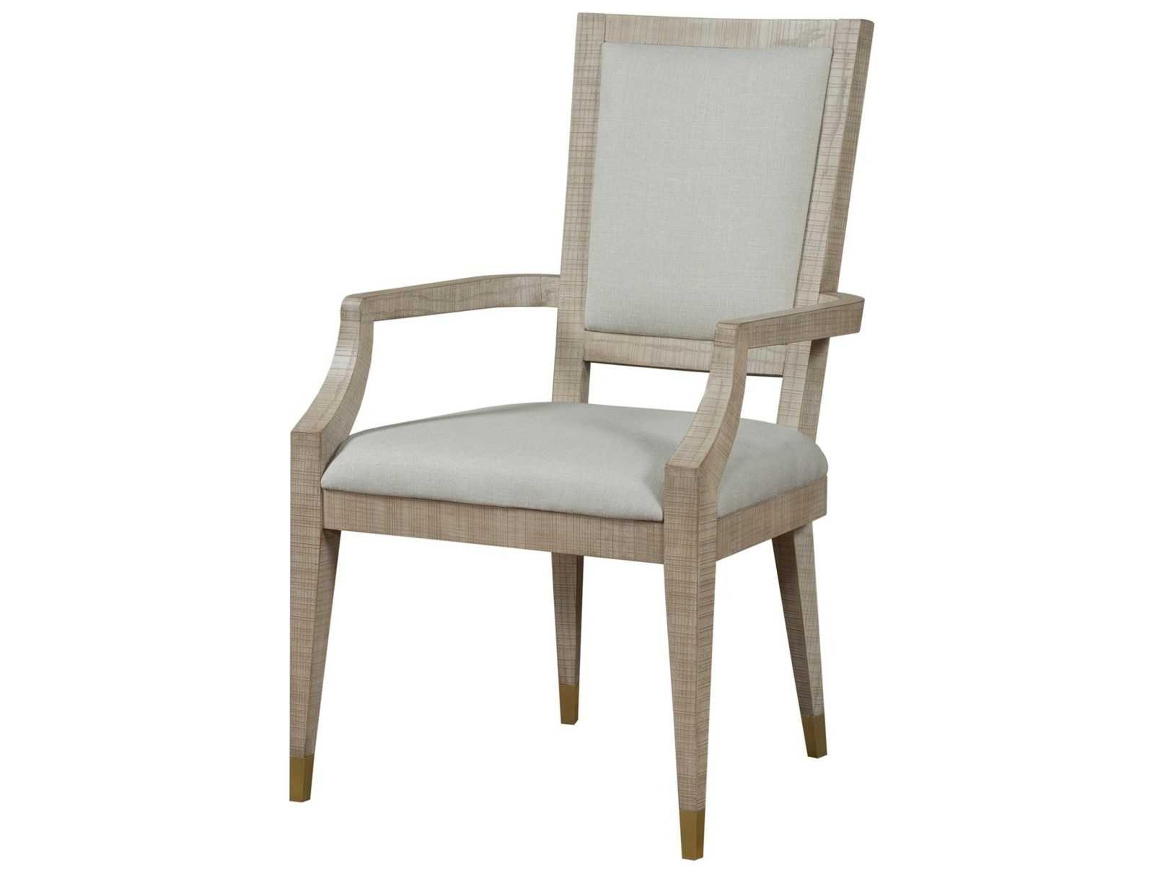 Maison 55 Beech Wood Gray Upholstered Arm Dining Chair