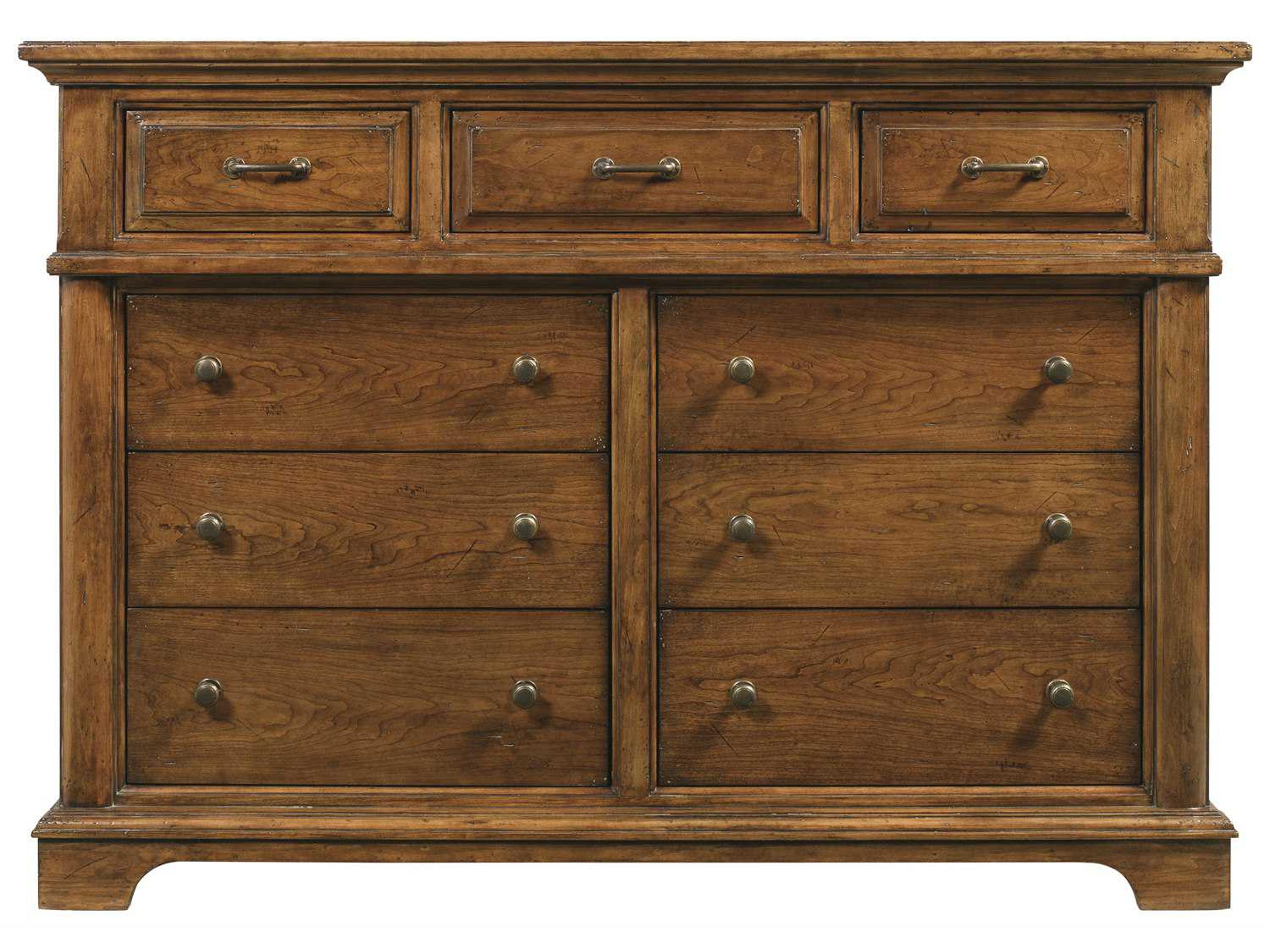 Bungalow Bedroom 9-Drawers Brown Double Dresser