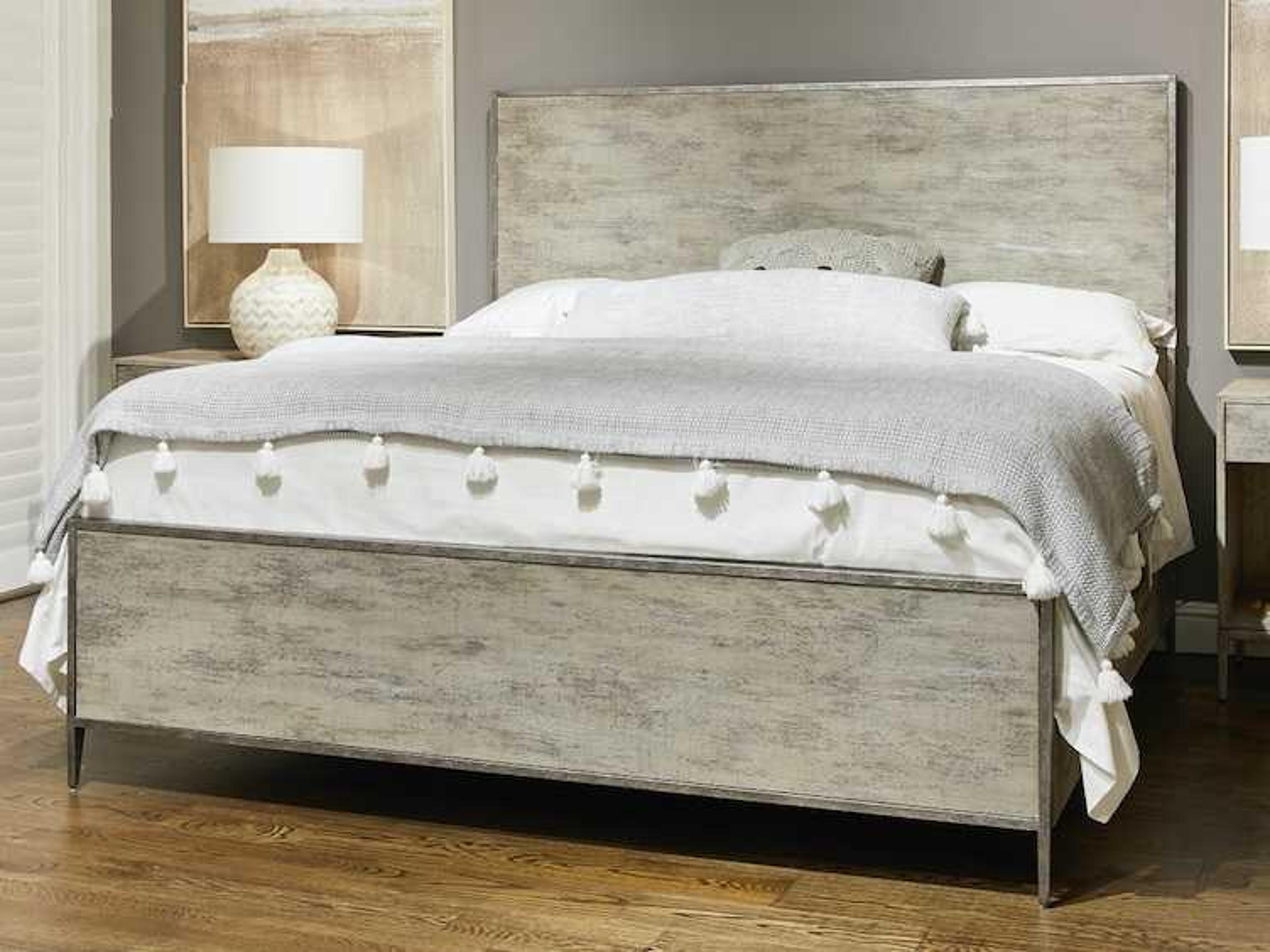 Stanley Furniture Cameron Raw Silk Gray Wood California King Panel Bed