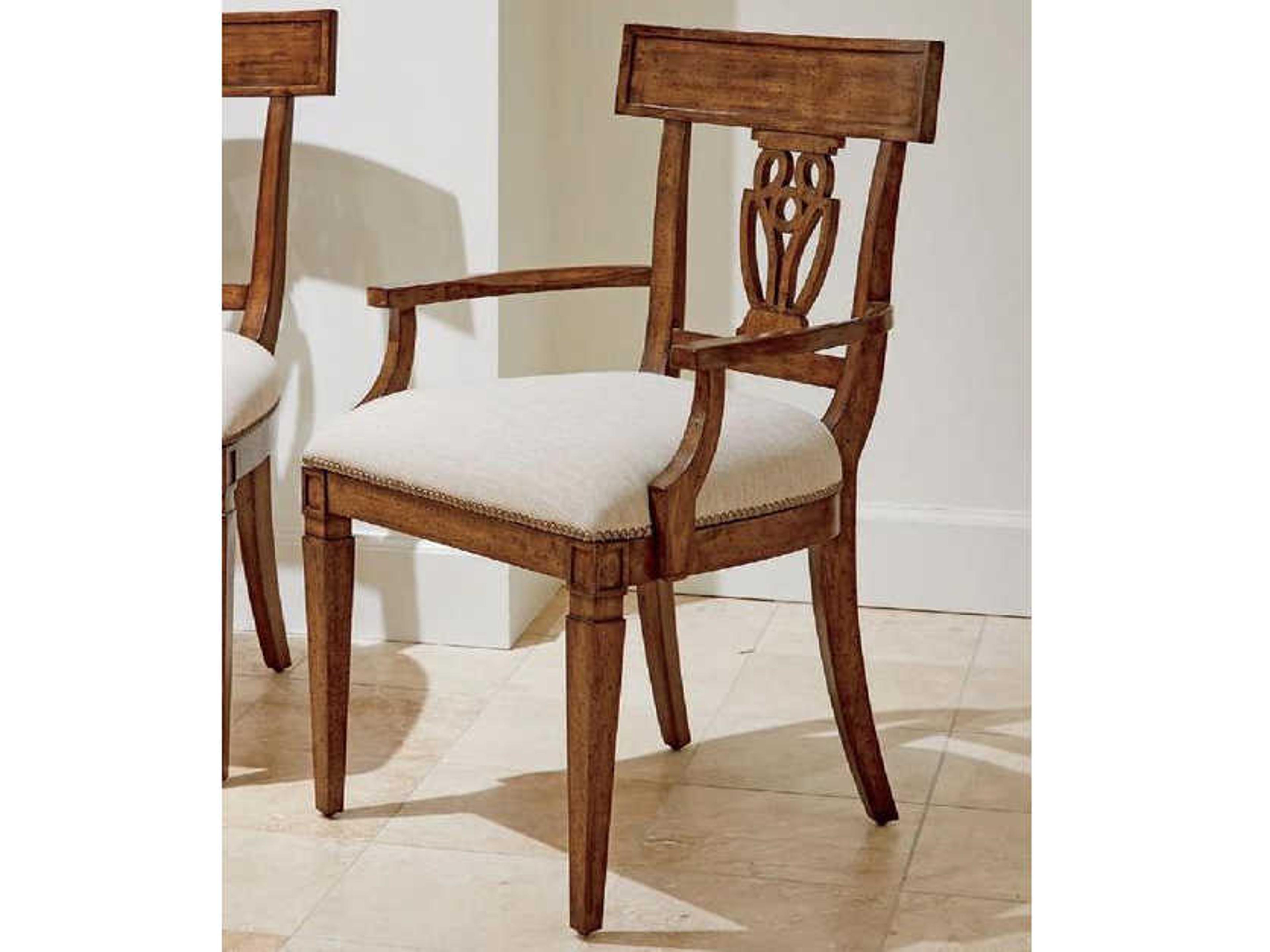 Old Town Brown Upholstered Arm Dining Chair