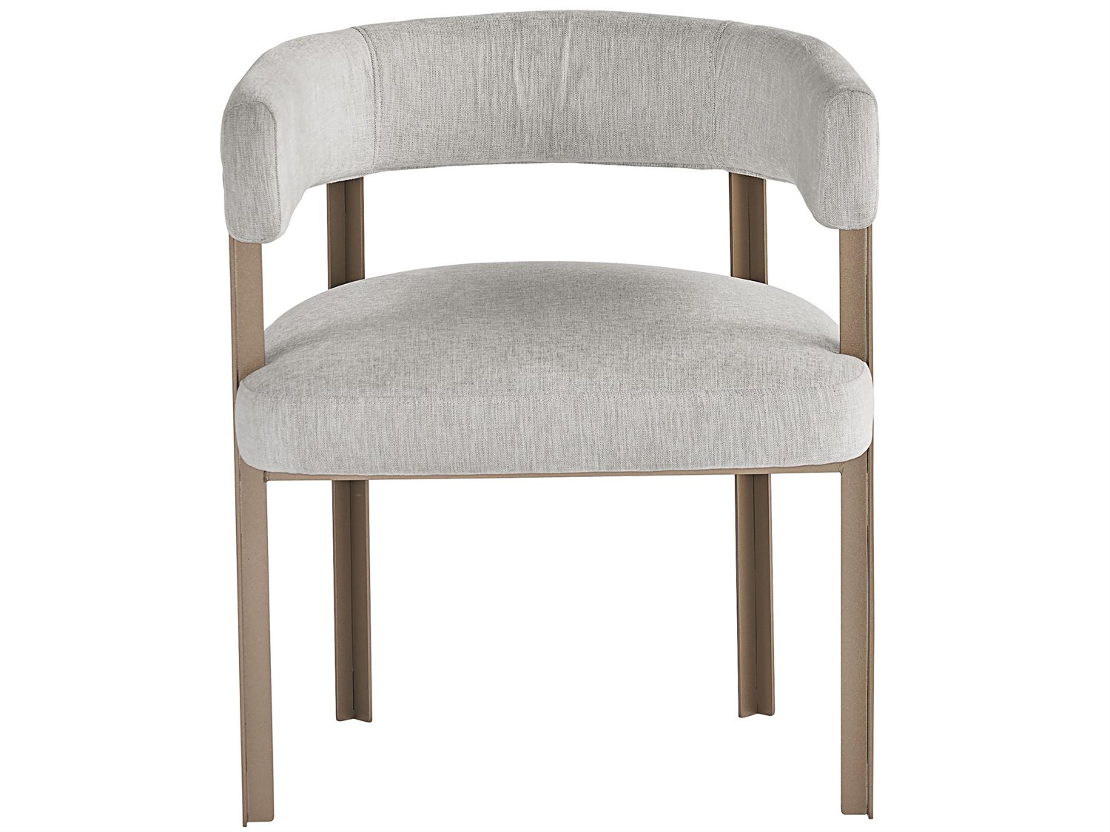 Sunpan Club Sheila Gray Upholstered Arm Dining Chair