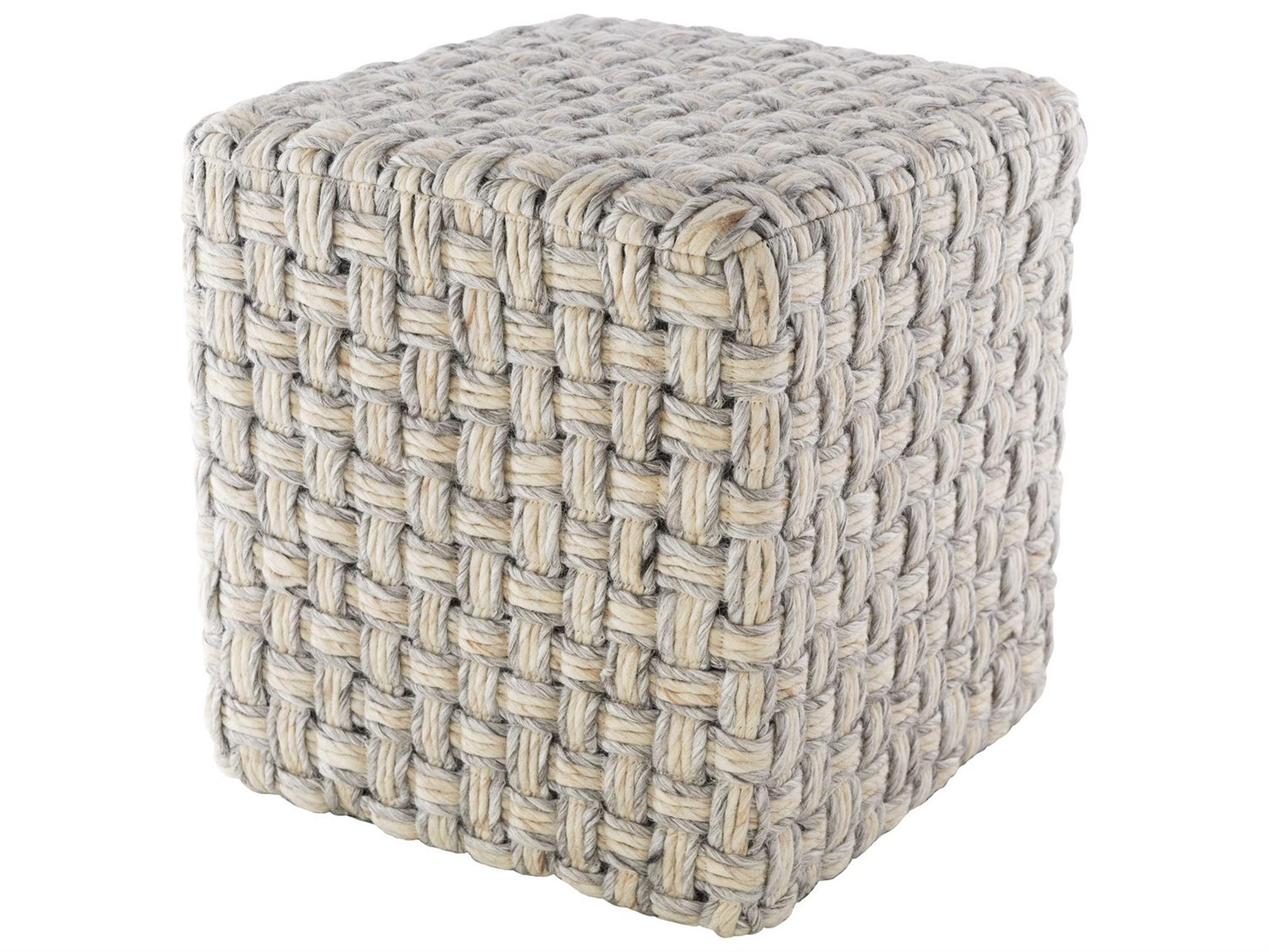 Cordoba Light Gray Cream Ottoman