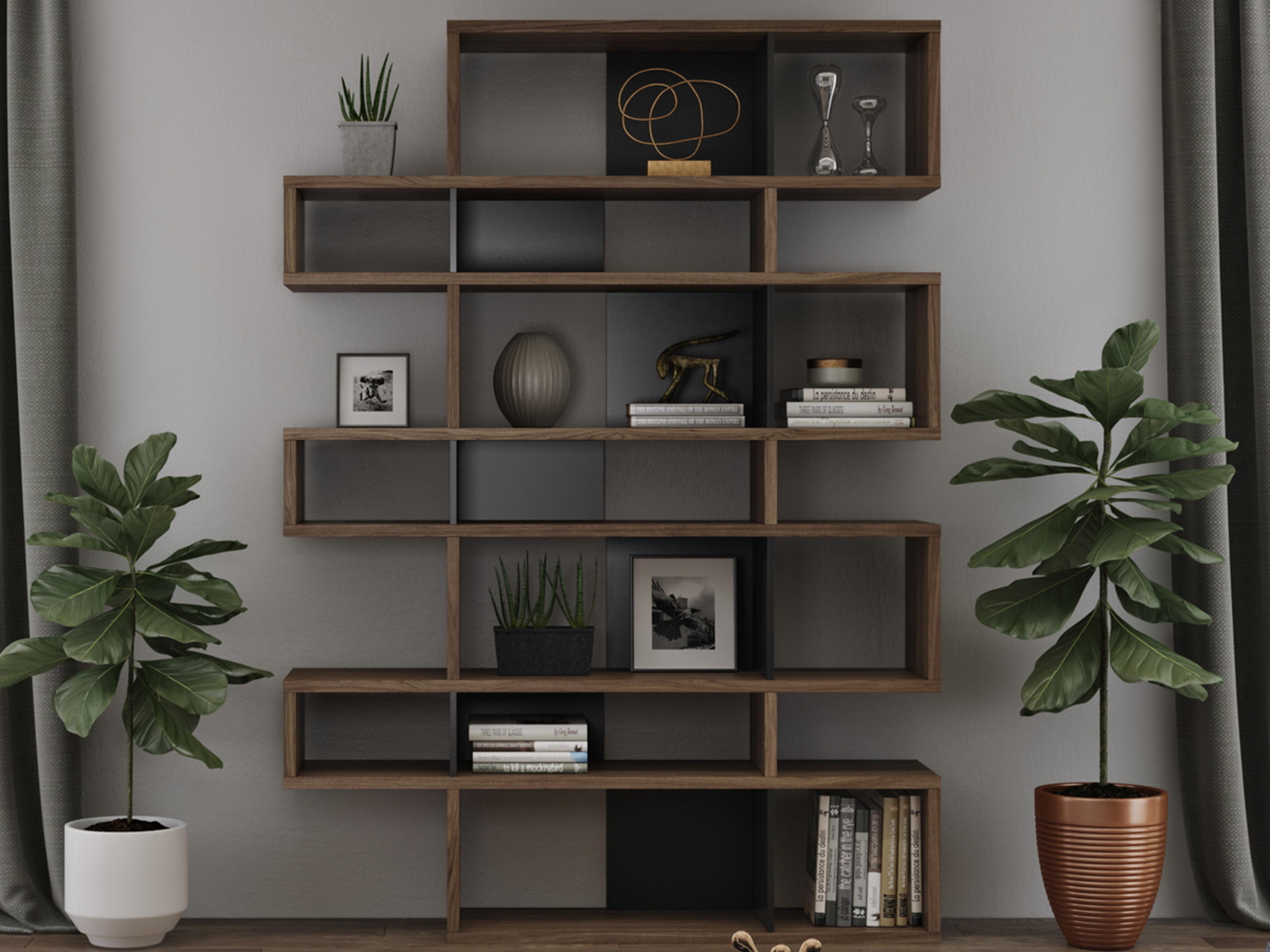TemaHome London Walnut Frame Backs Bookcase