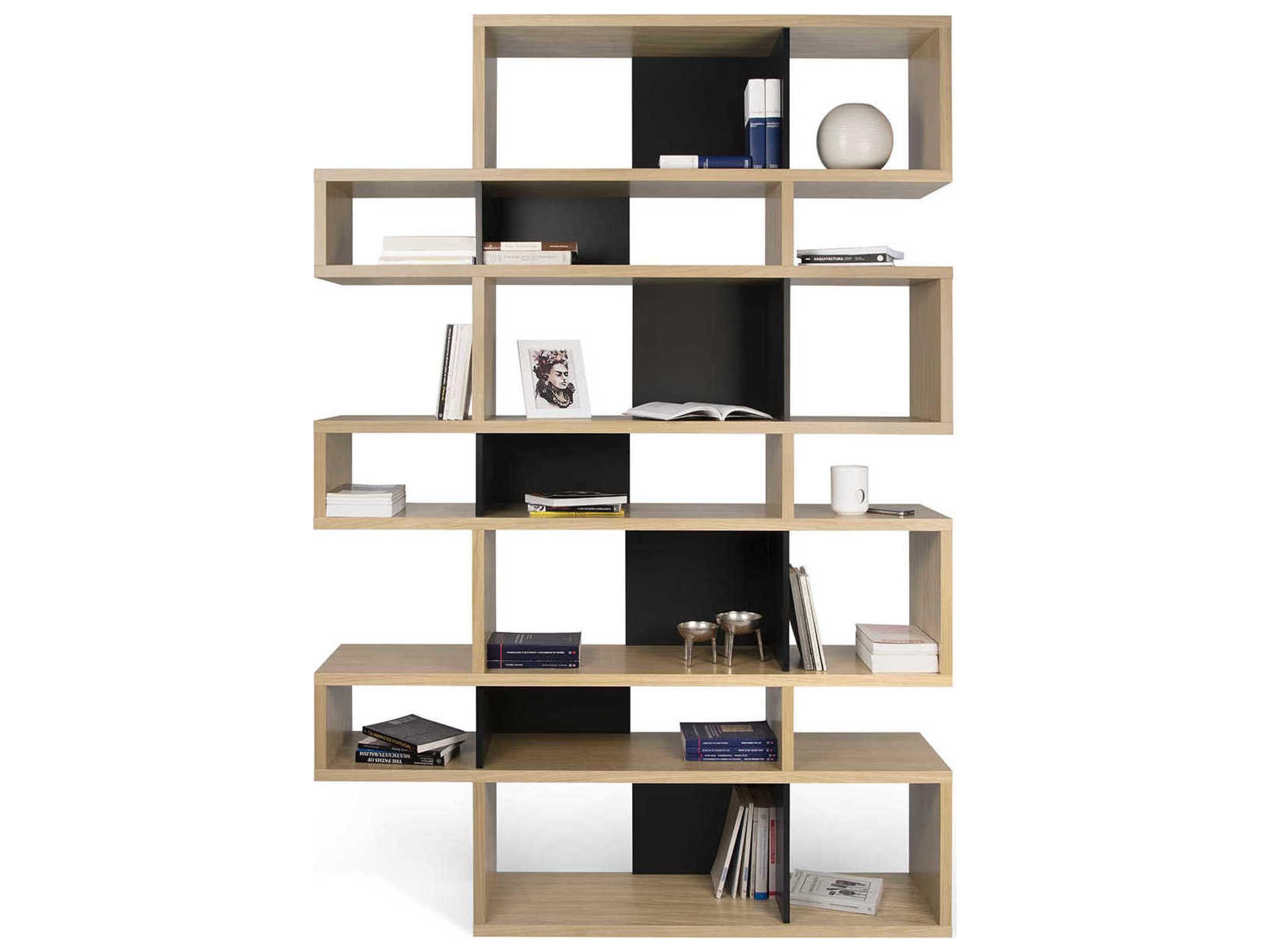 TemaHome London Oak Frame Pure Black Backs Bookcase