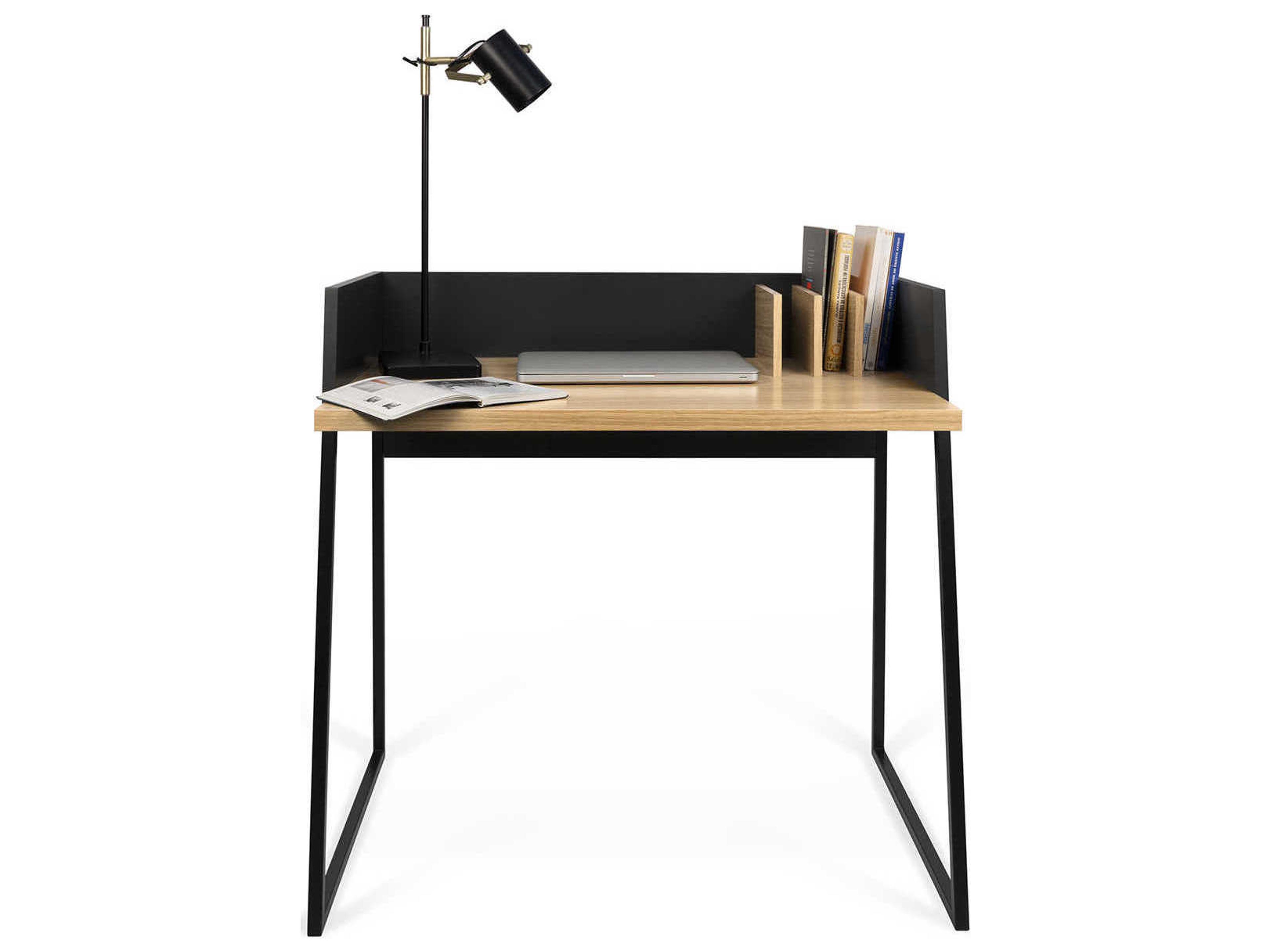 TemaHome Volga Oak Pure Black Computer Desk