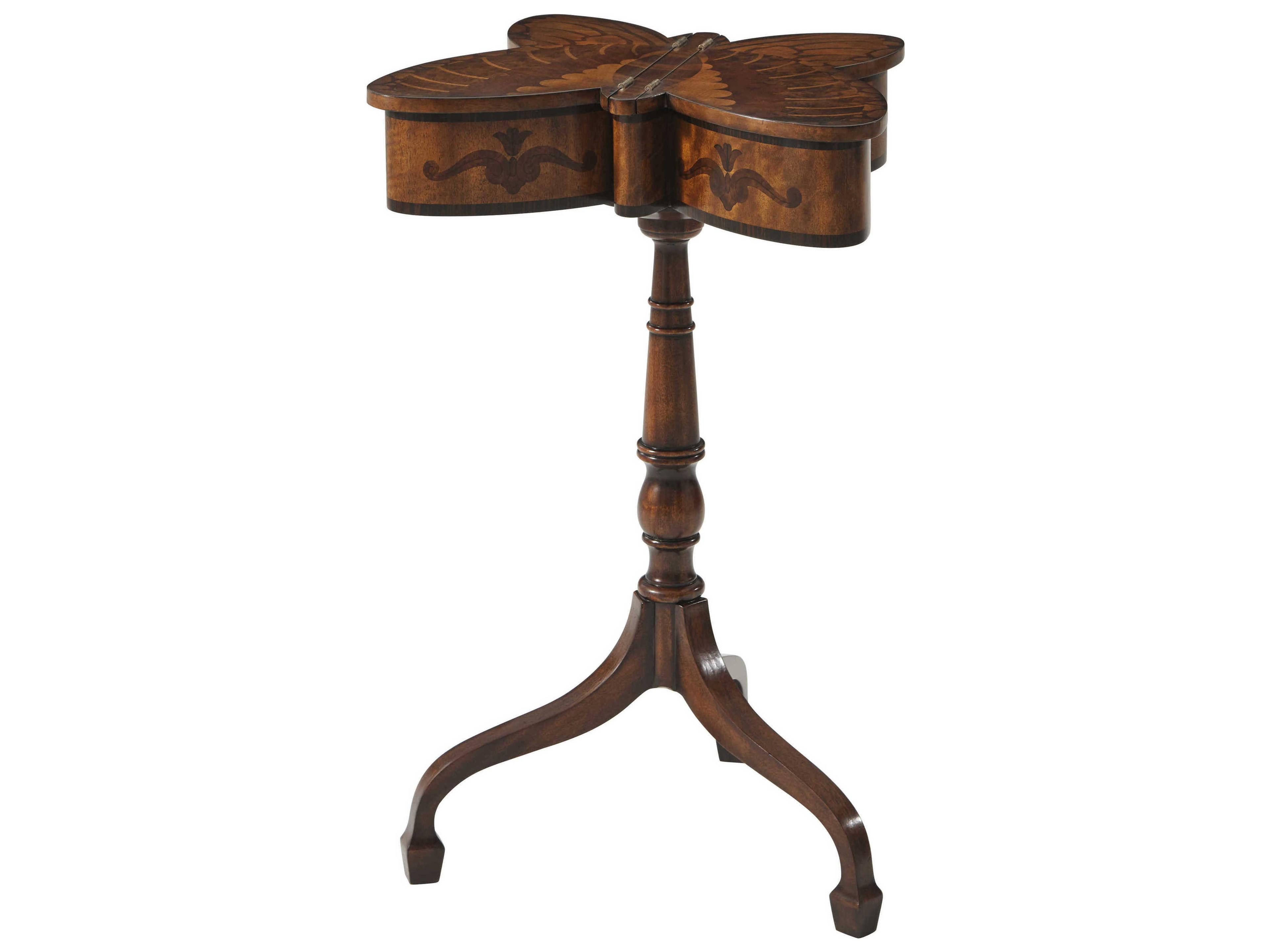 Althorp Living History Wood Flame Figured Veneer Mahogany End Table