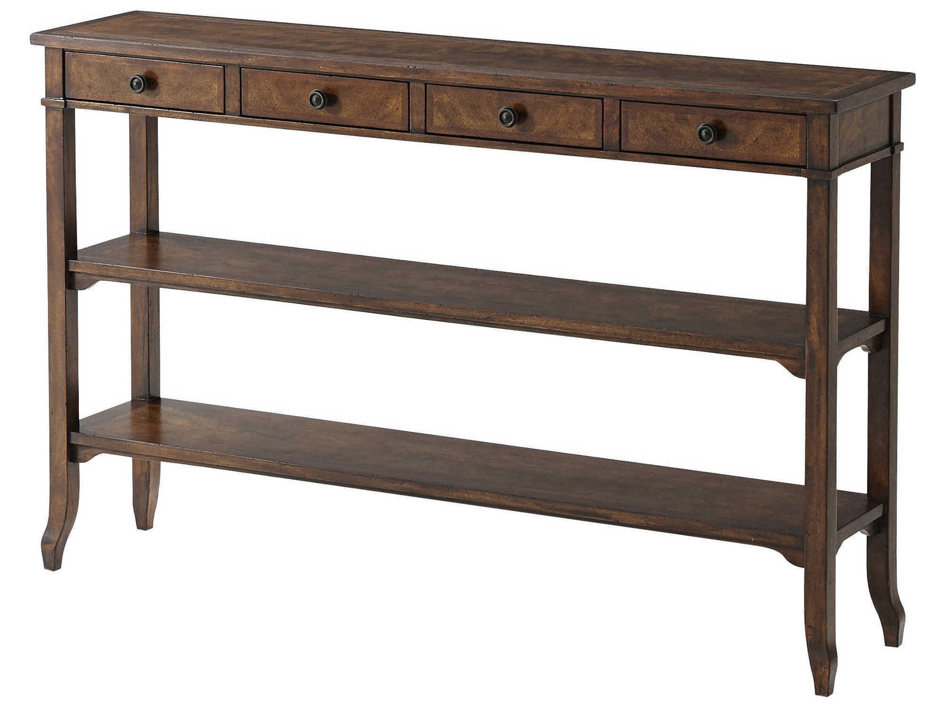 Brooksby Rectangular Wood Cerejeira Veneer Mahogany Console Table