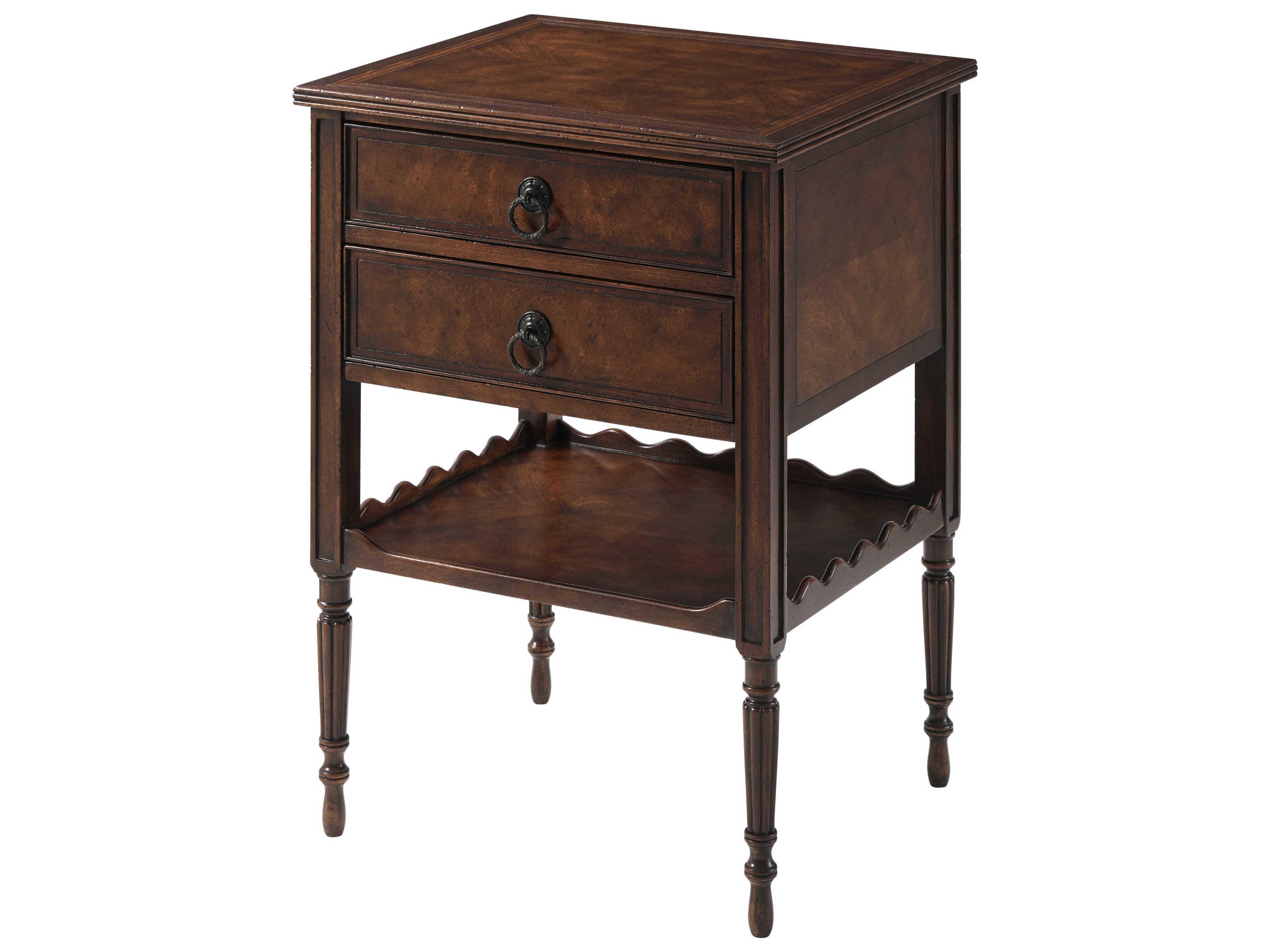 Brooksby Rectangular Wood Cerejeira Veneer Mahogany End Table