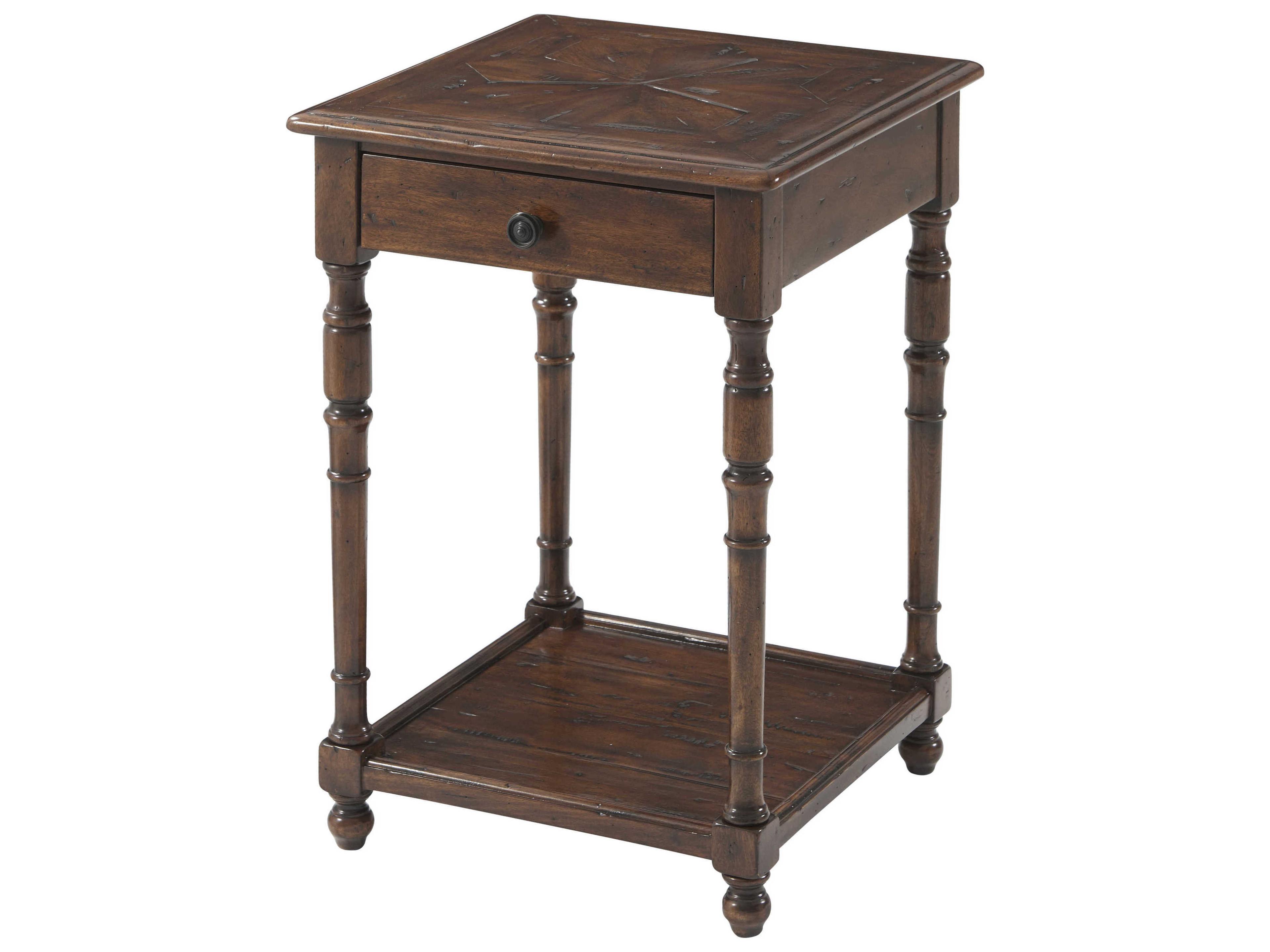 Castle Bromwich Square Wood Mahogany End Table