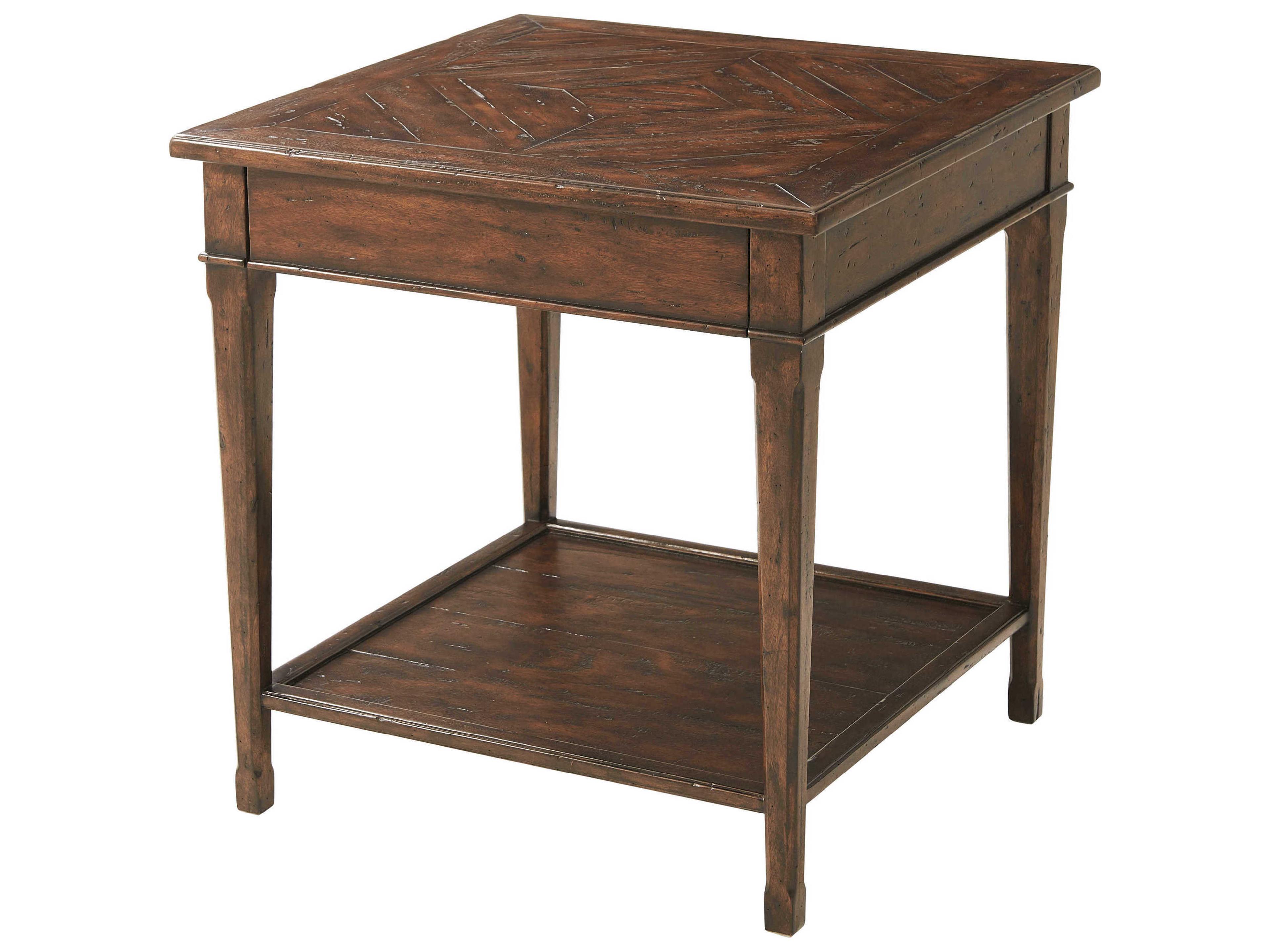 Castle Bromwich Square Wood Mahogany End Table