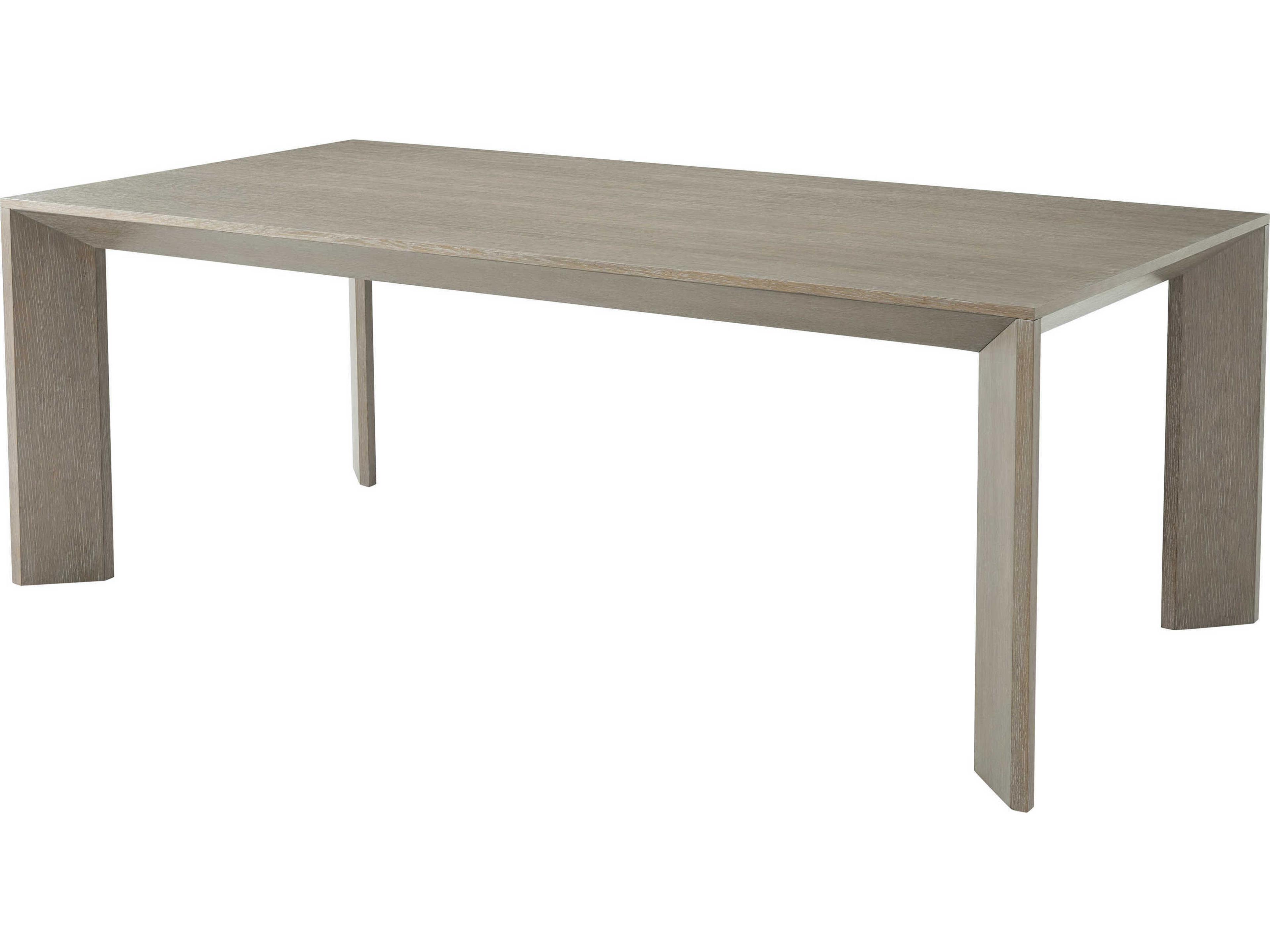 Composition Rectangular Wood Oak Veneer Dining Table