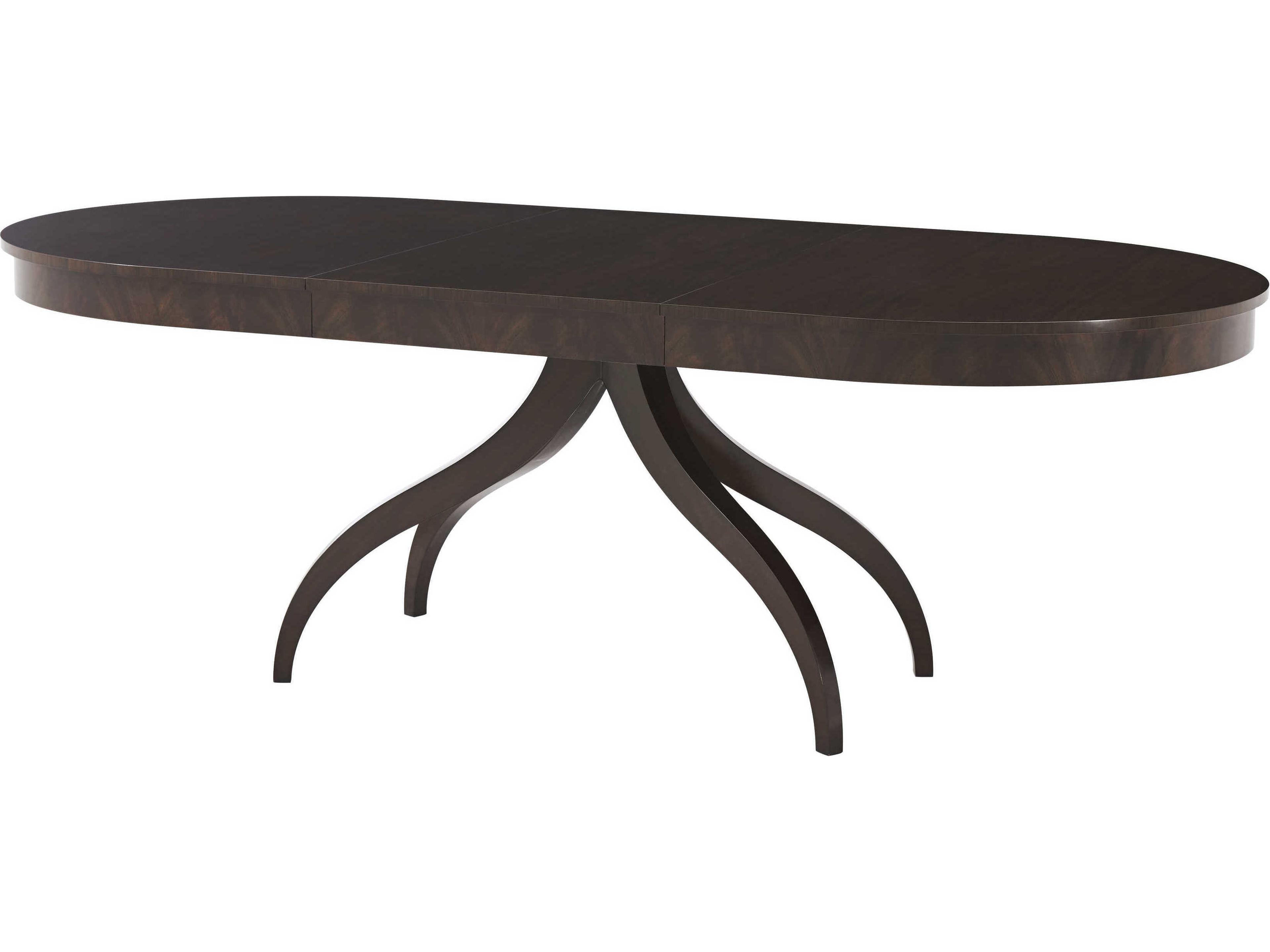 Theodore Alexander Composition Oval Wood Morado Veneer Mahogany Dining Table