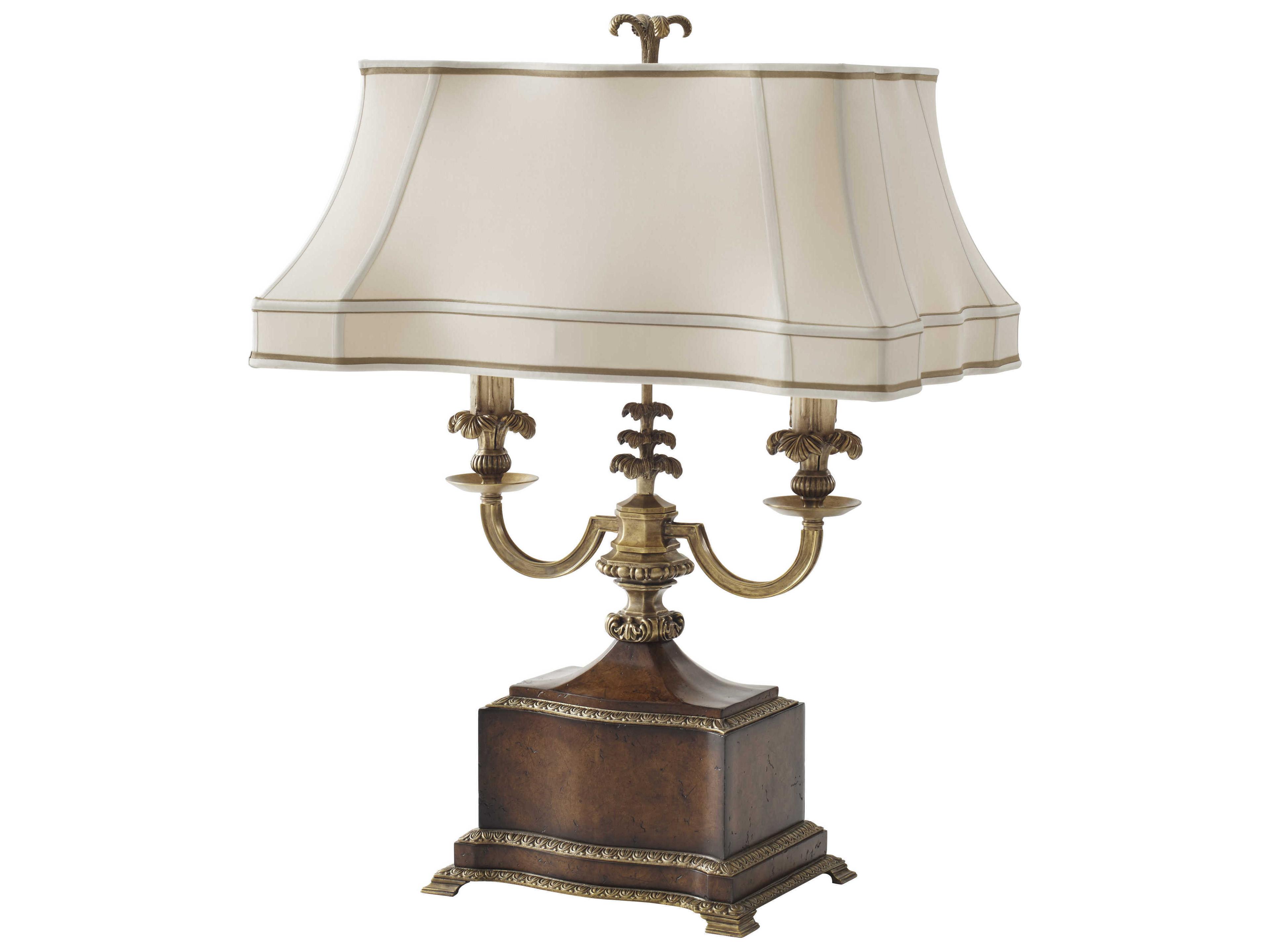 Pollard Burl Veneer Brass Brown Buffet Lamp