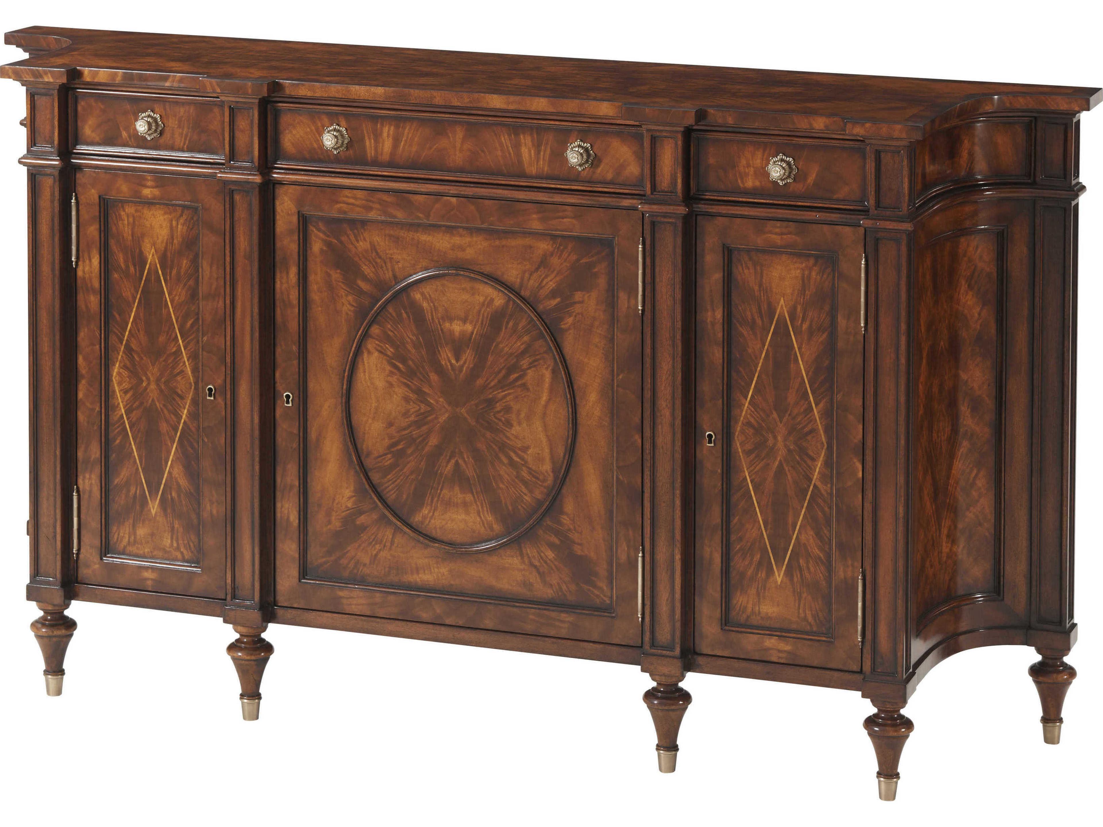 Rep.li.ca 64" Mahogany Wood Flame Figured Veneer Sideboard