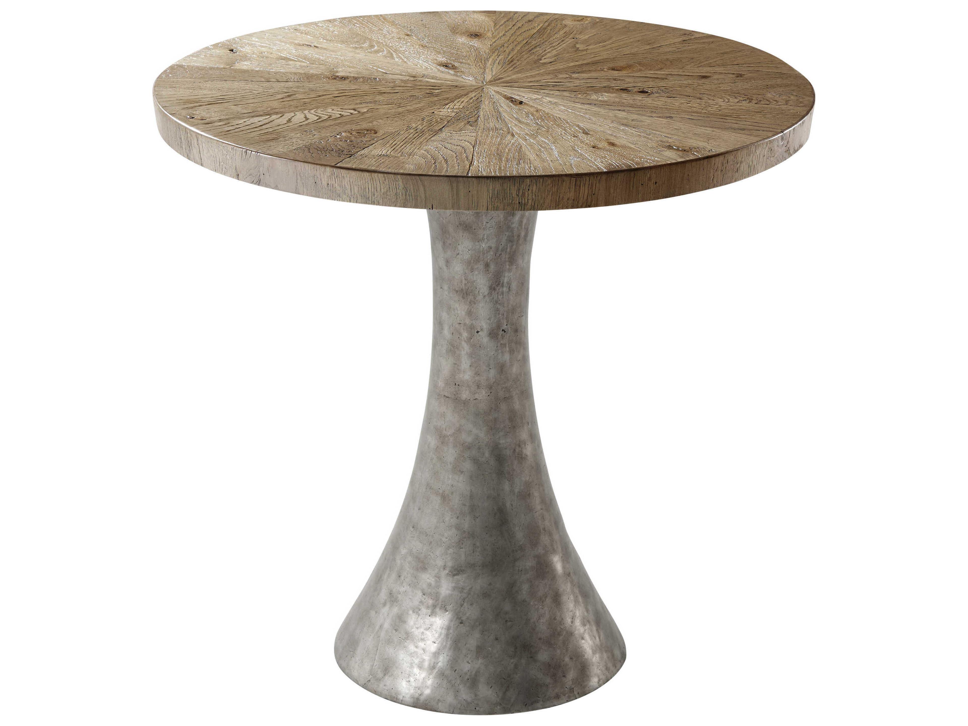 The Echoes Round Wood Echo Oak End Table