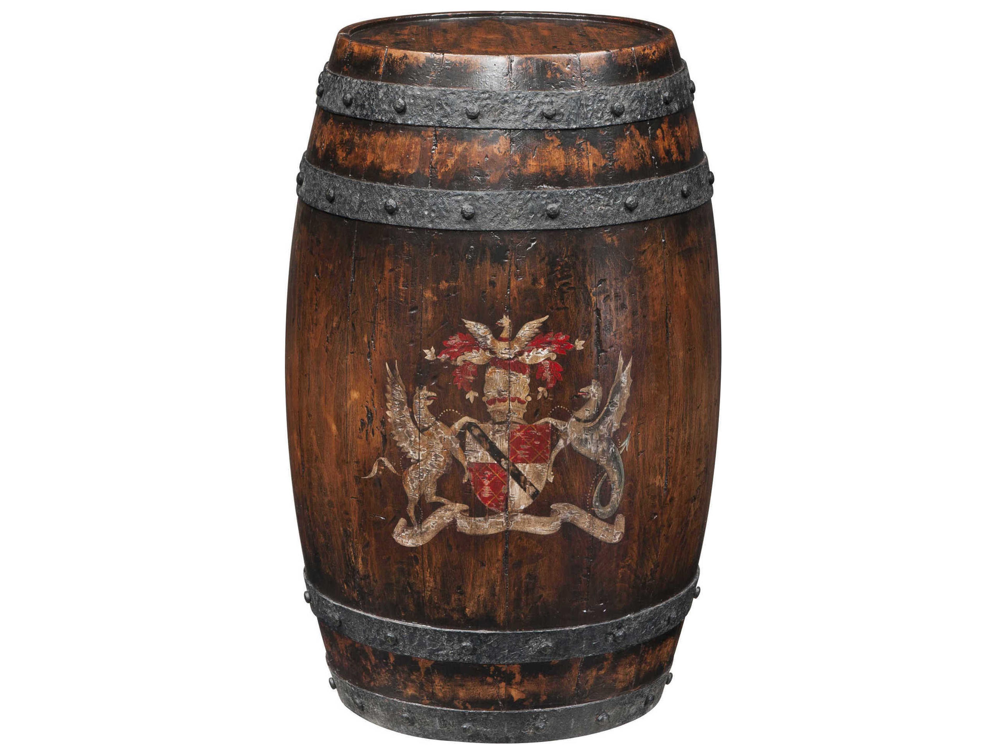 Victory Oak Round Wood Alder Iron End Table