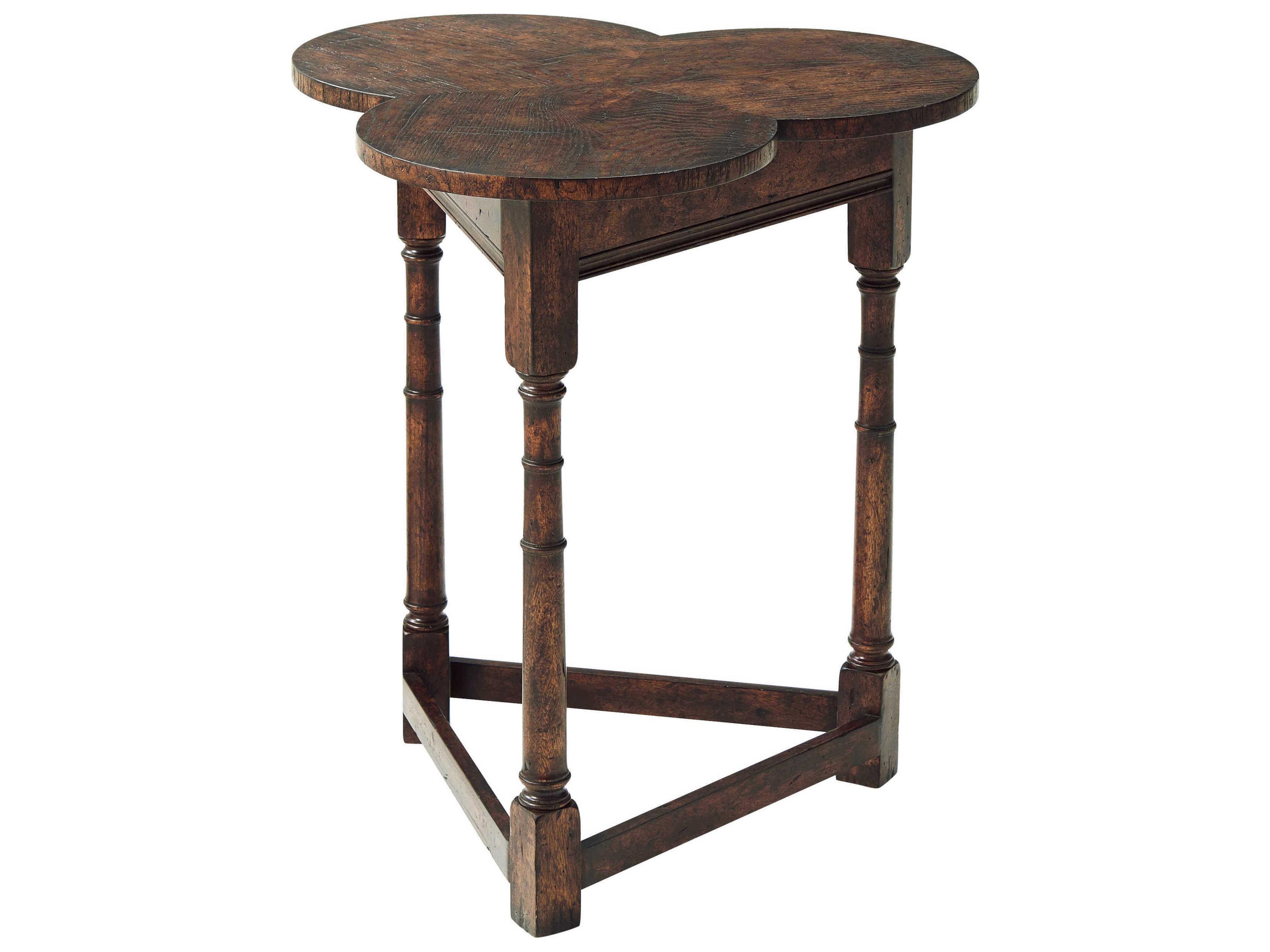 Victory Oak Wood Mahogany Reclaimed Veneer End Table