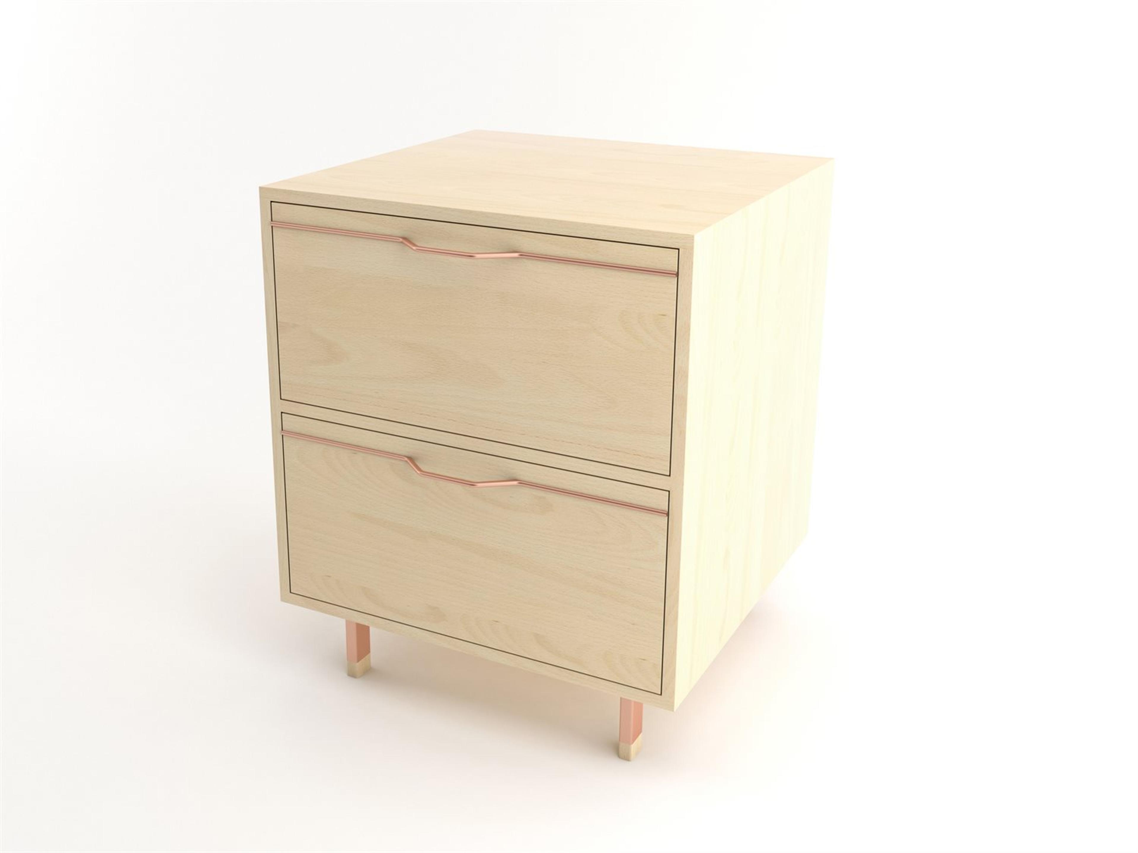 Chapman Storage Collection 2-Drawers Beige Maple Wood Nightstand