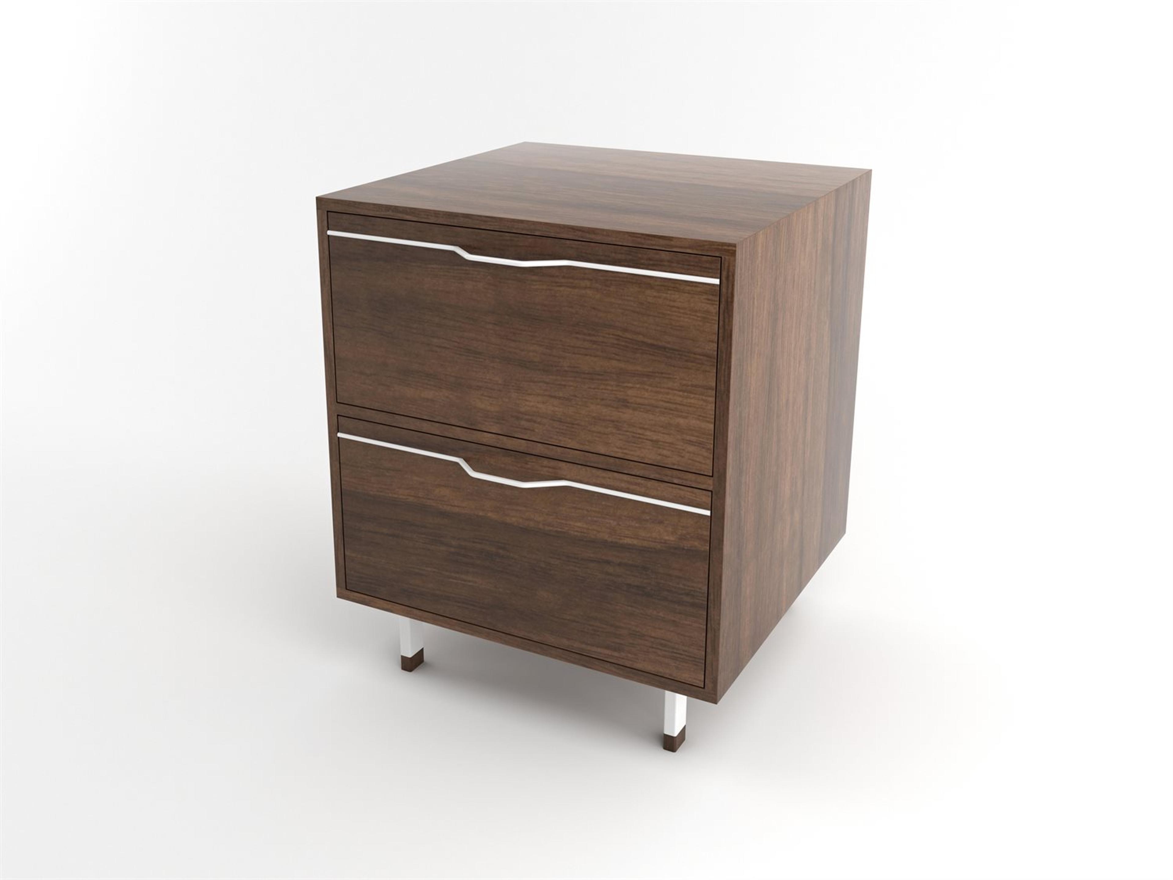 Chapman Storage Collection 2-Drawers Brown Walnut Wood Nightstand