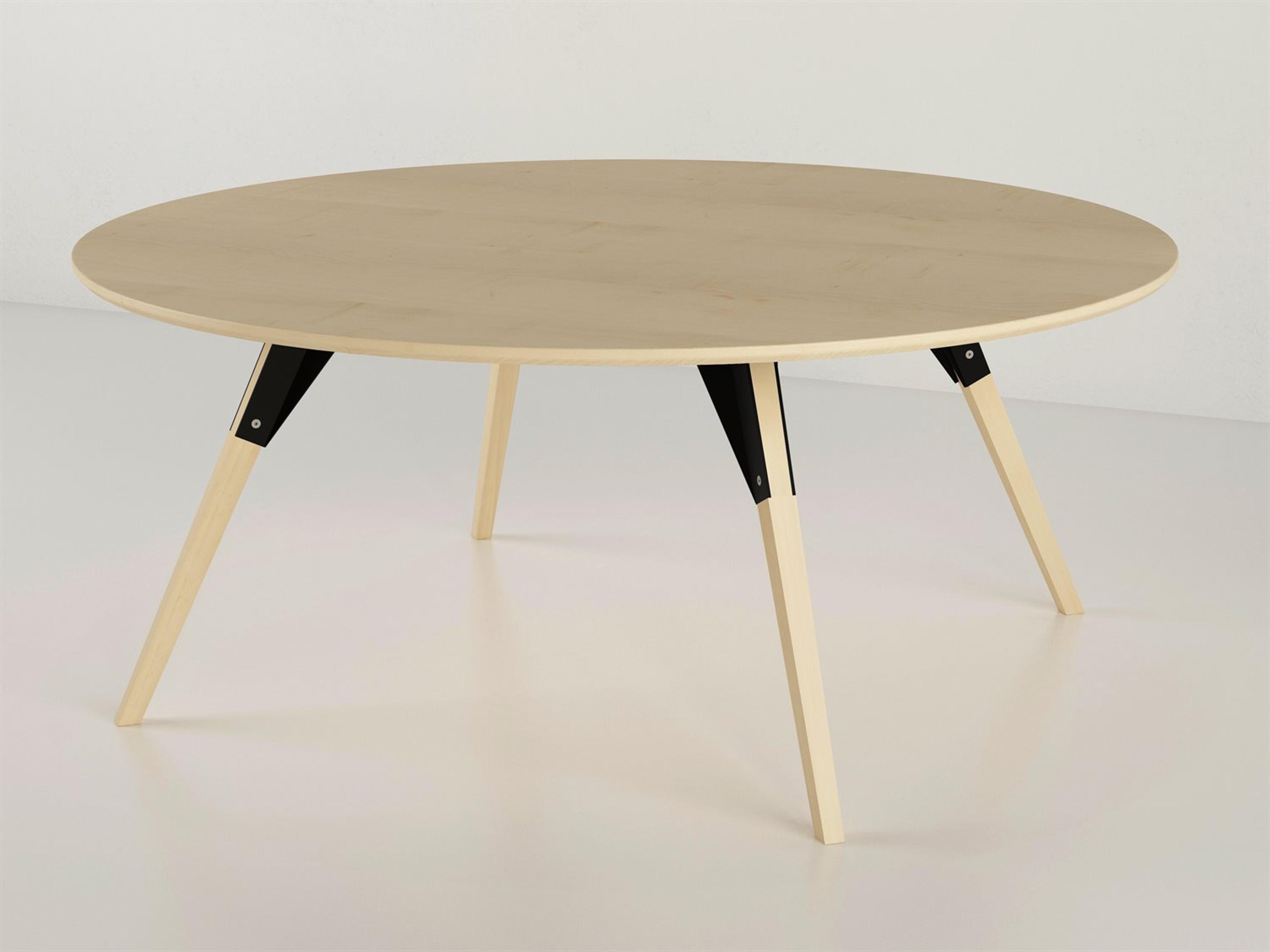Tronk Design Clarke Collection Round Wood Black Coffee Table
