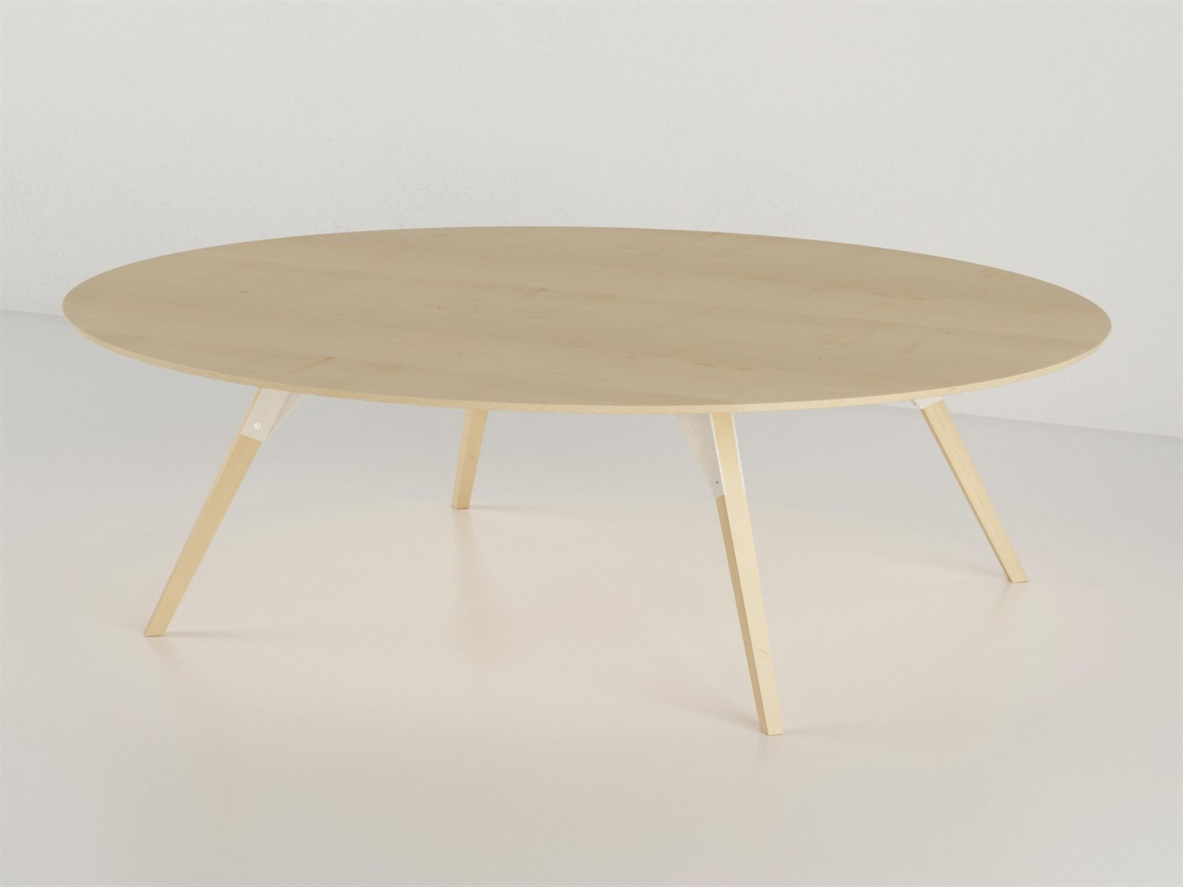 Clarke Collection Oval Wood White Coffee Table