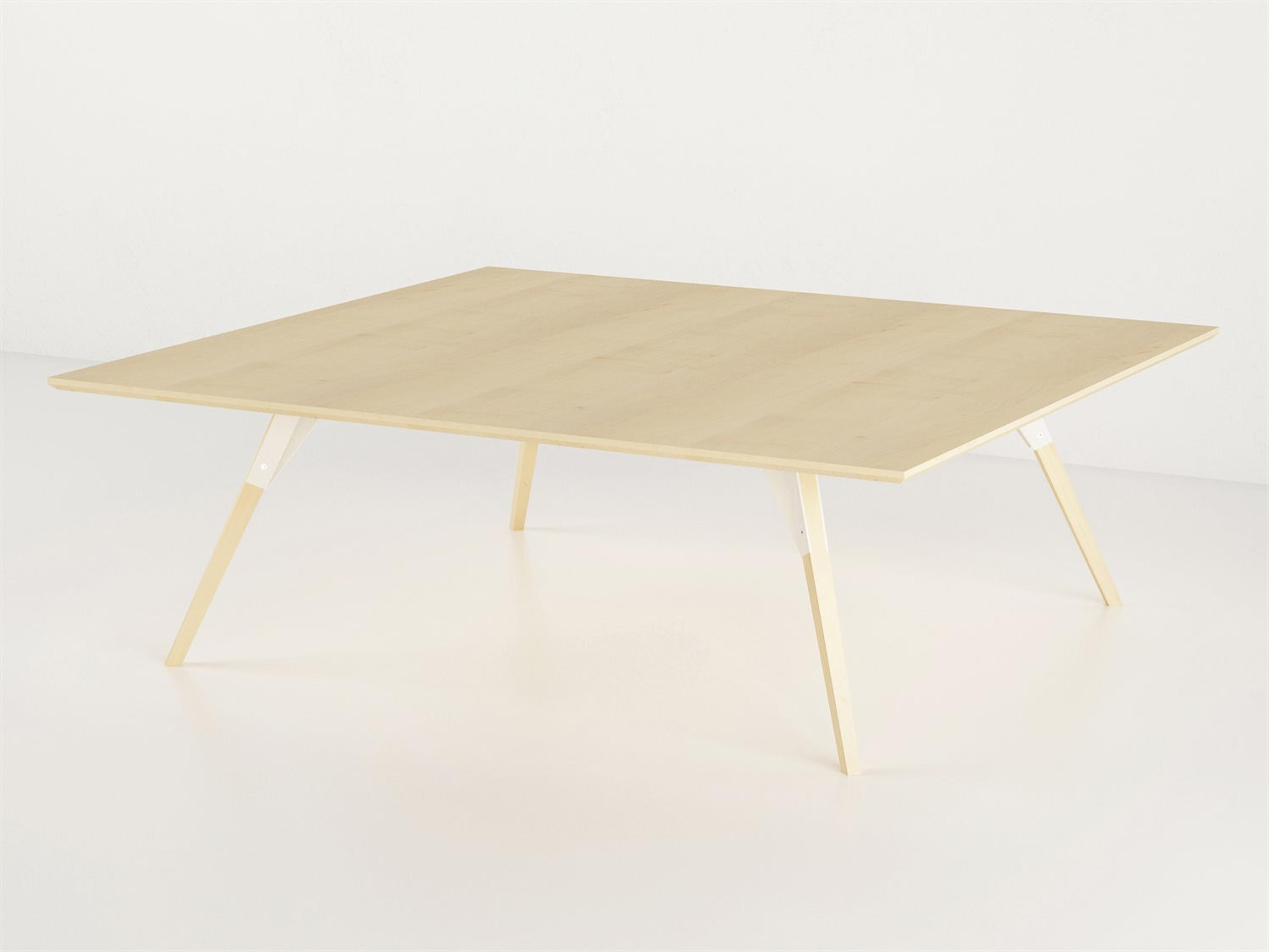 Tronk Design Clarke Collection Rectangular Wood White Coffee Table