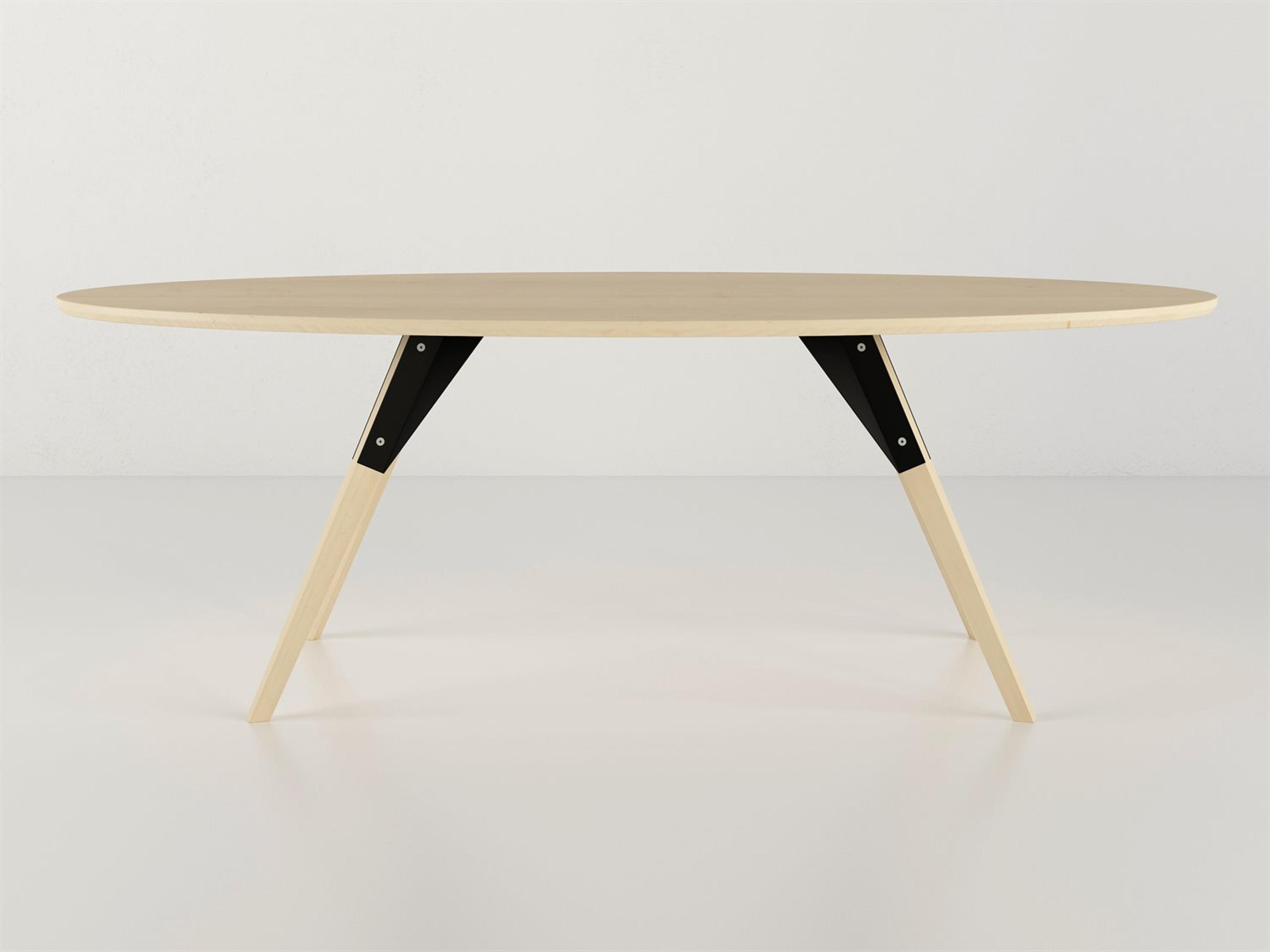 Tronk Design Clarke Collection Oval Wood Black Coffee Table