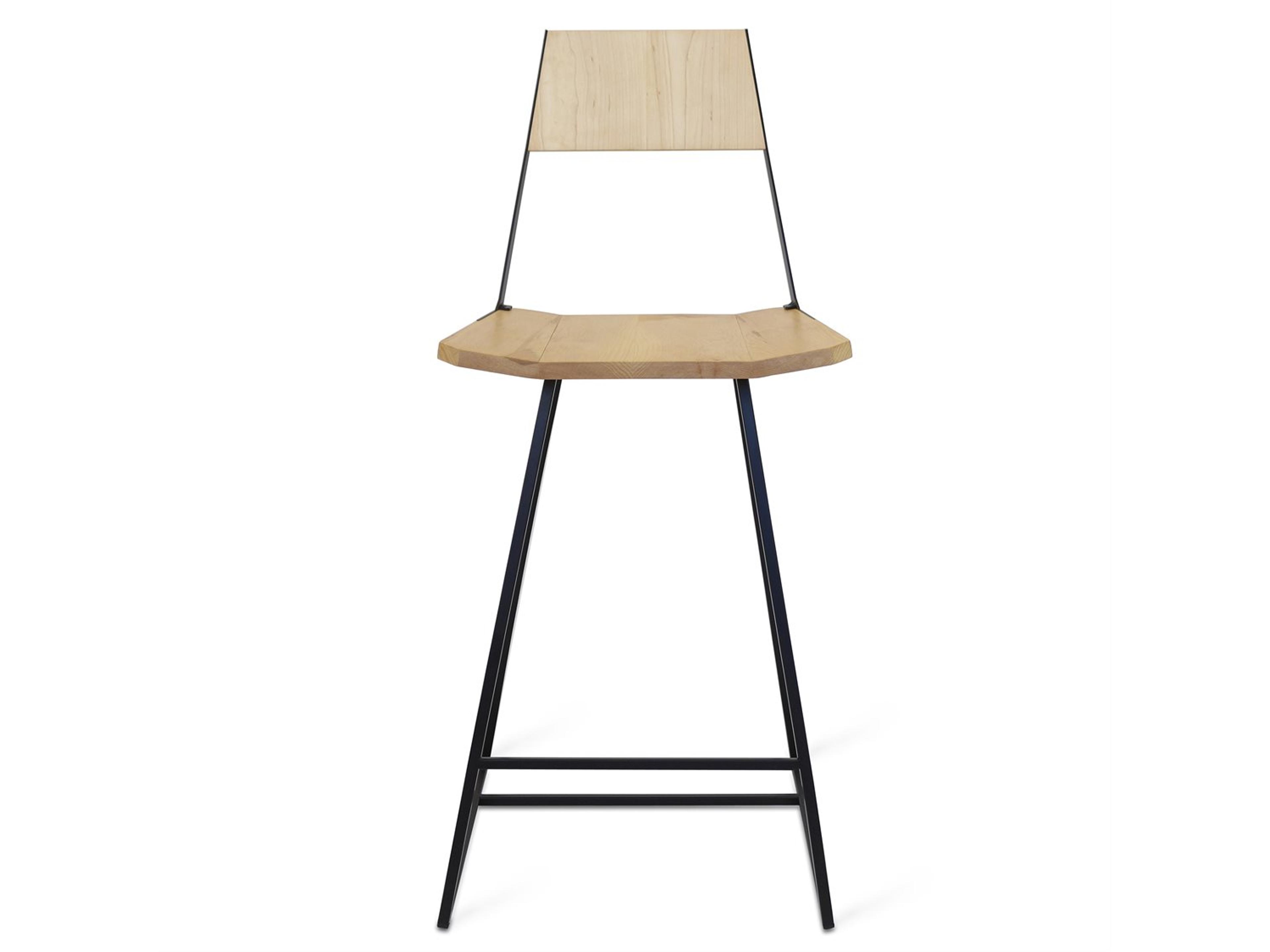 Tronk Design Clarke Collection Maple Wood Black Counter Stool