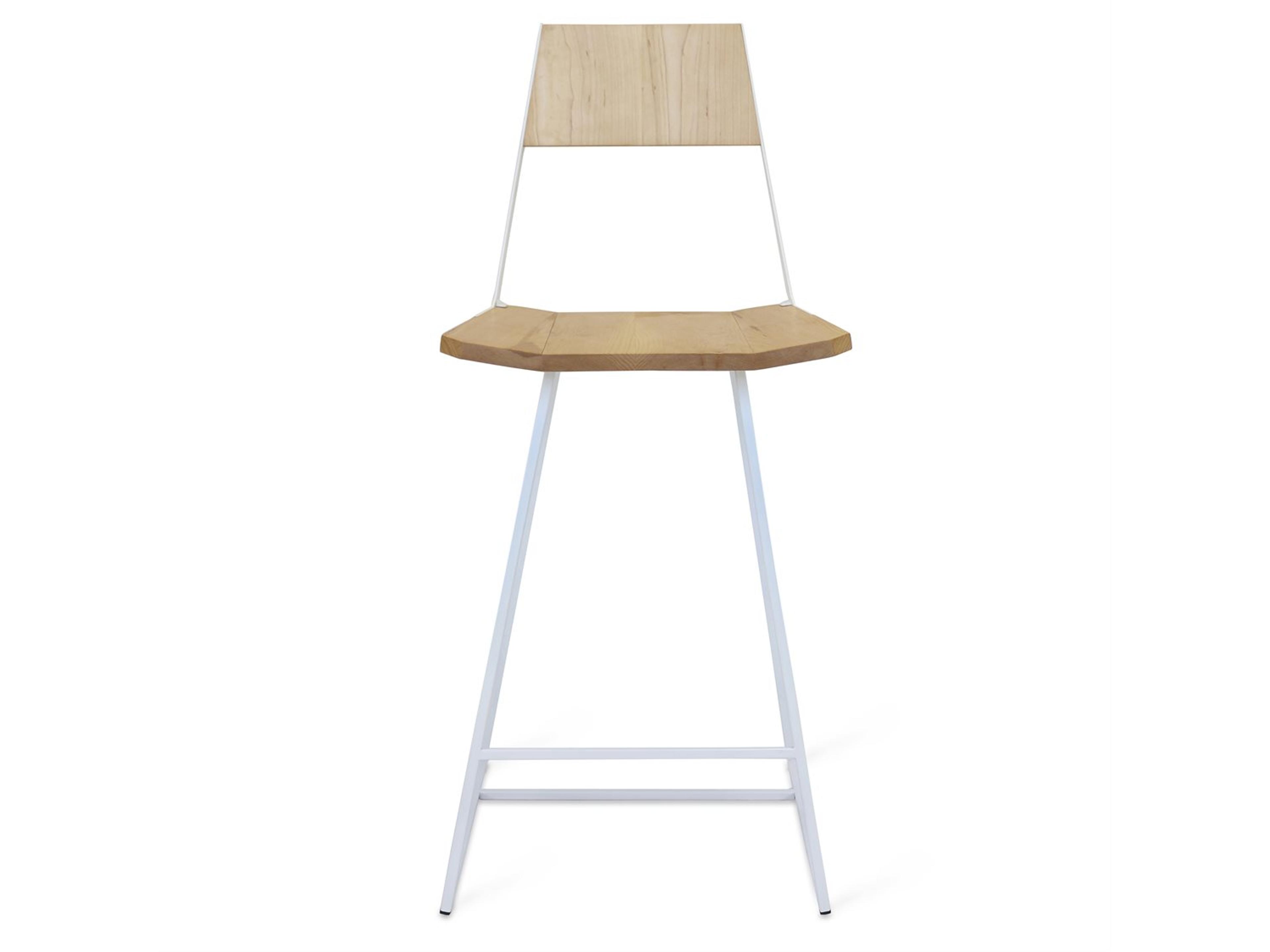 Clarke Collection Maple Wood White Counter Stool