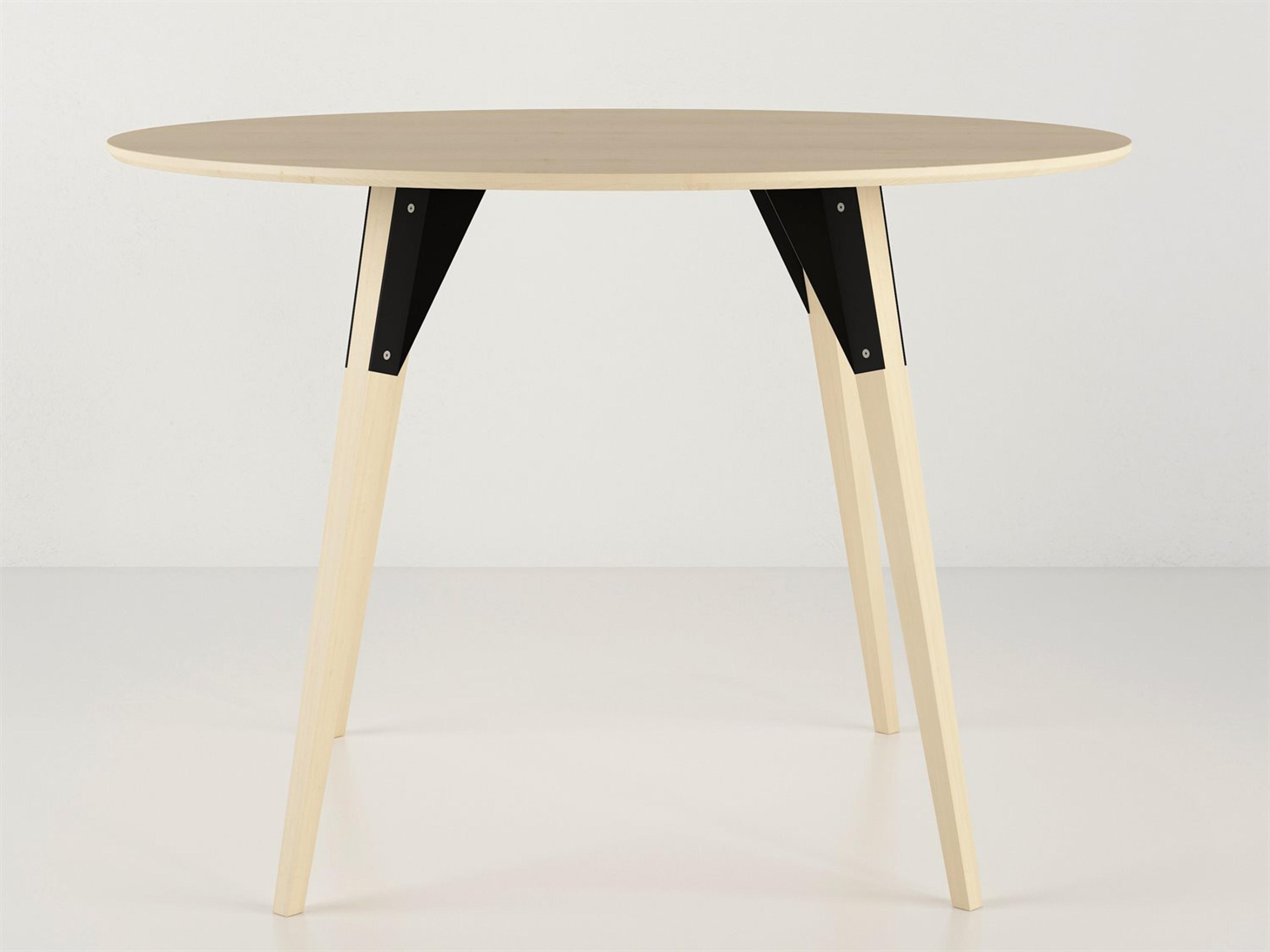 Tronk Design Clarke Collection Round Wood Black Dining Table