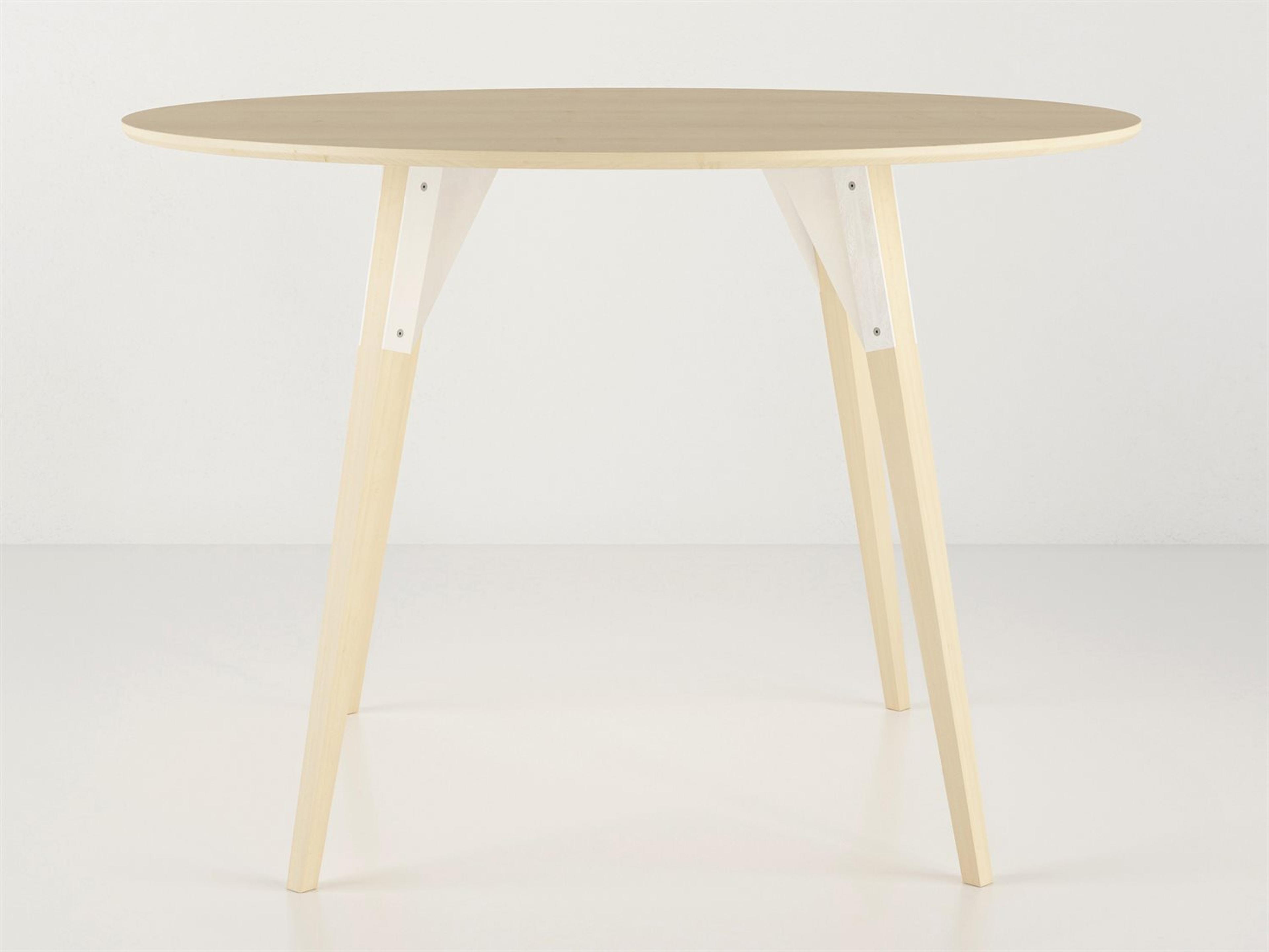 Tronk Design Clarke Collection Round Wood White Dining Table