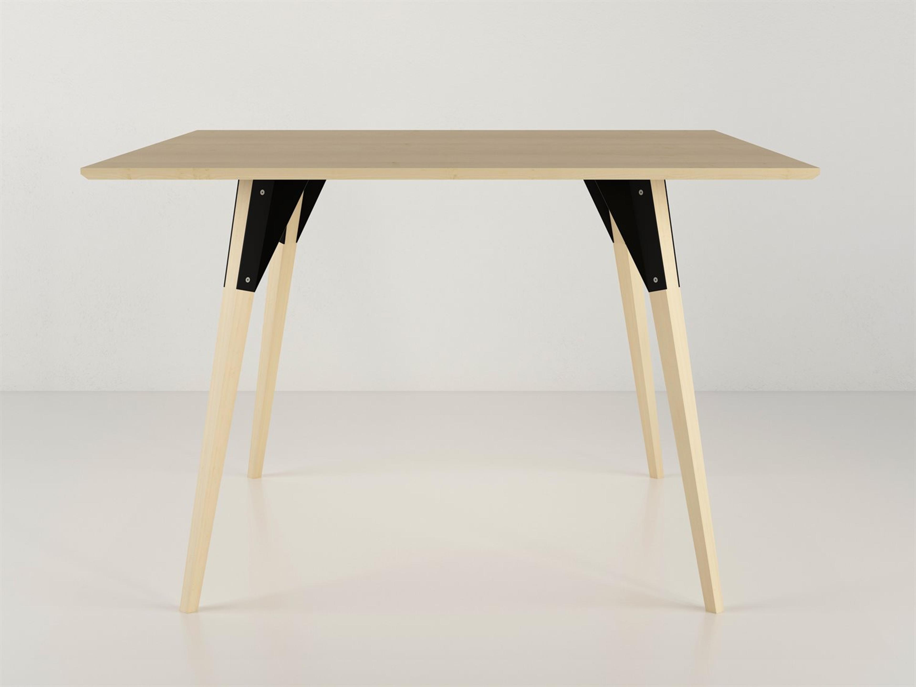 Tronk Design Clarke Collection Square Wood Black Dining Table