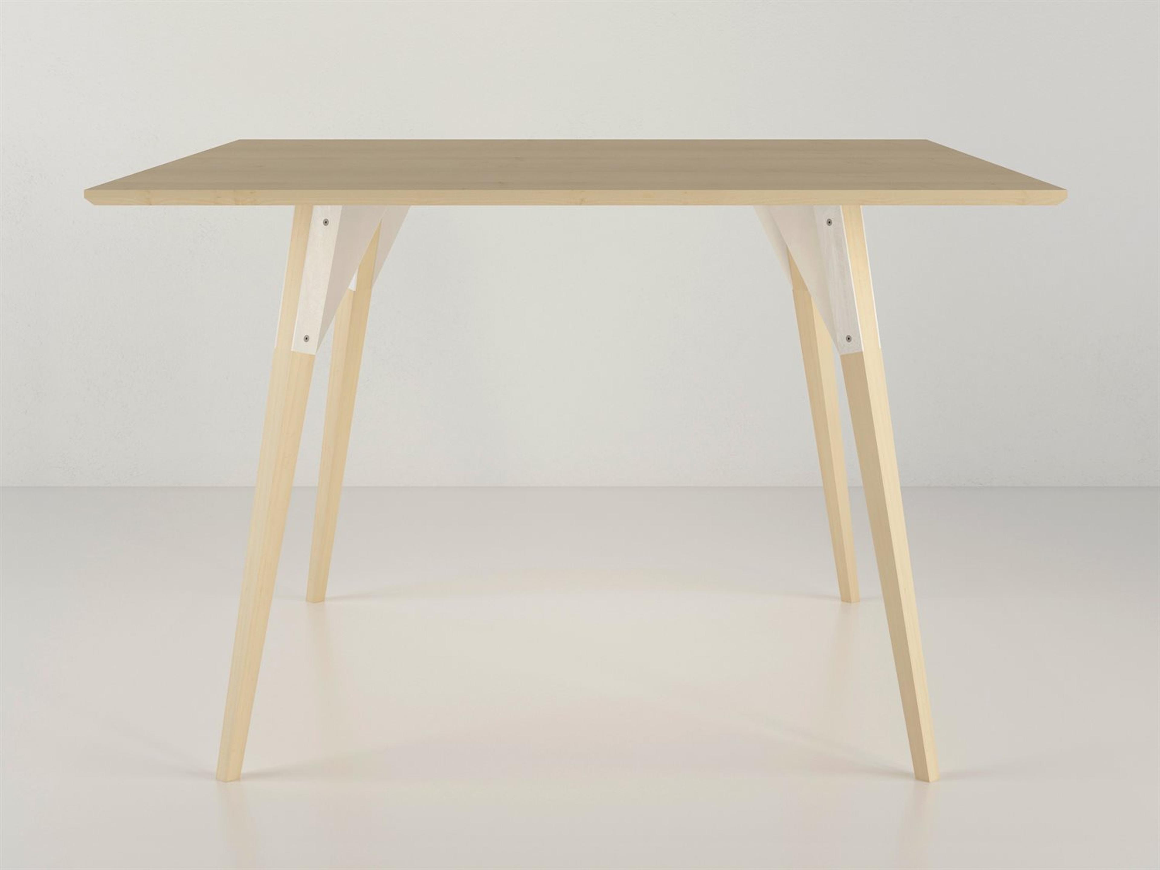 Tronk Design Clarke Collection Square Wood White Dining Table